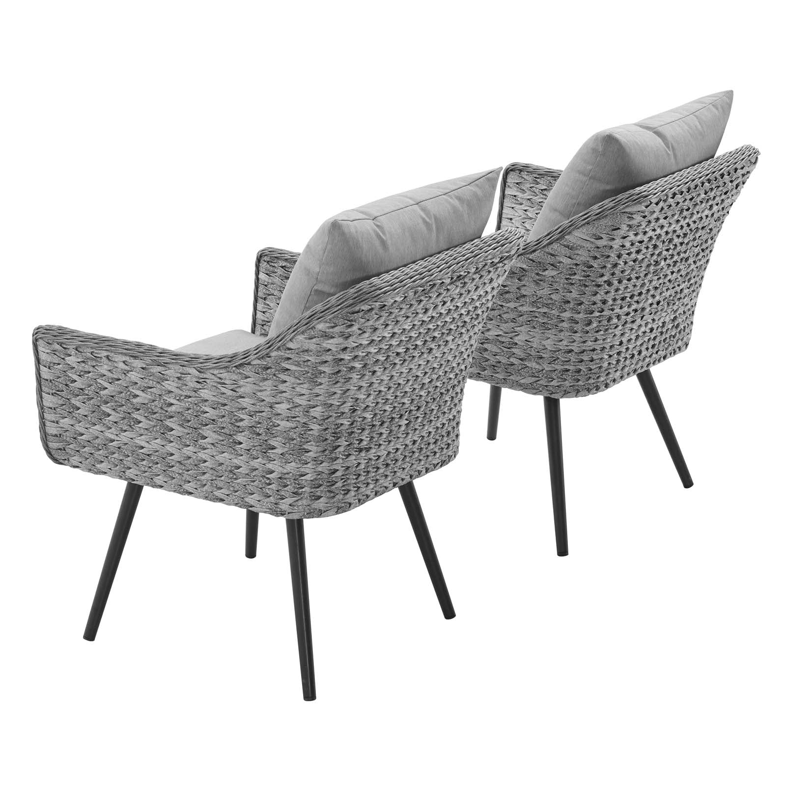 Modway Outdoor Chairs - Endeavor Armchair Outdoor Patio Gray (Set Of 2)
