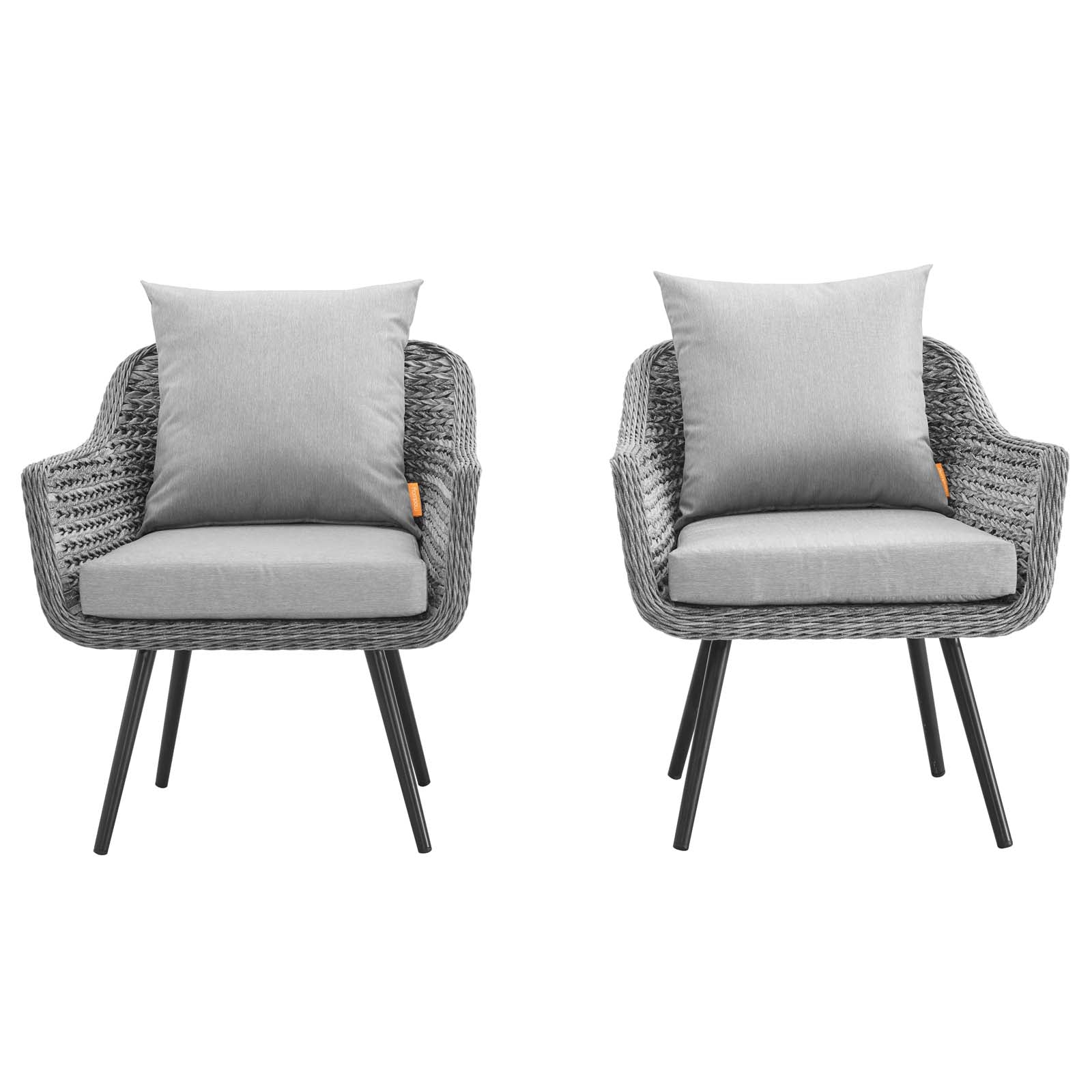 Modway Outdoor Chairs - Endeavor Armchair Outdoor Patio Gray (Set Of 2)