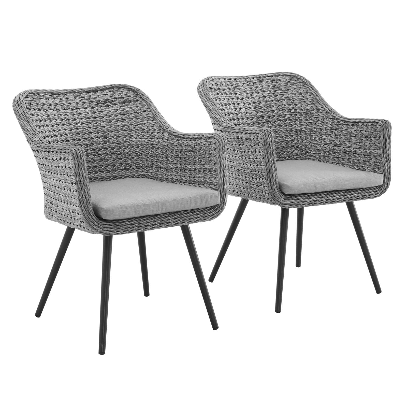 Modway Outdoor Chairs - Endeavor Dining Chair Gray (Set of 2)