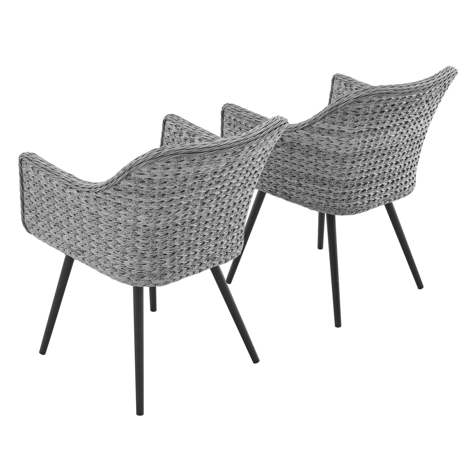 Modway Outdoor Chairs - Endeavor Dining Chair Gray (Set of 2)