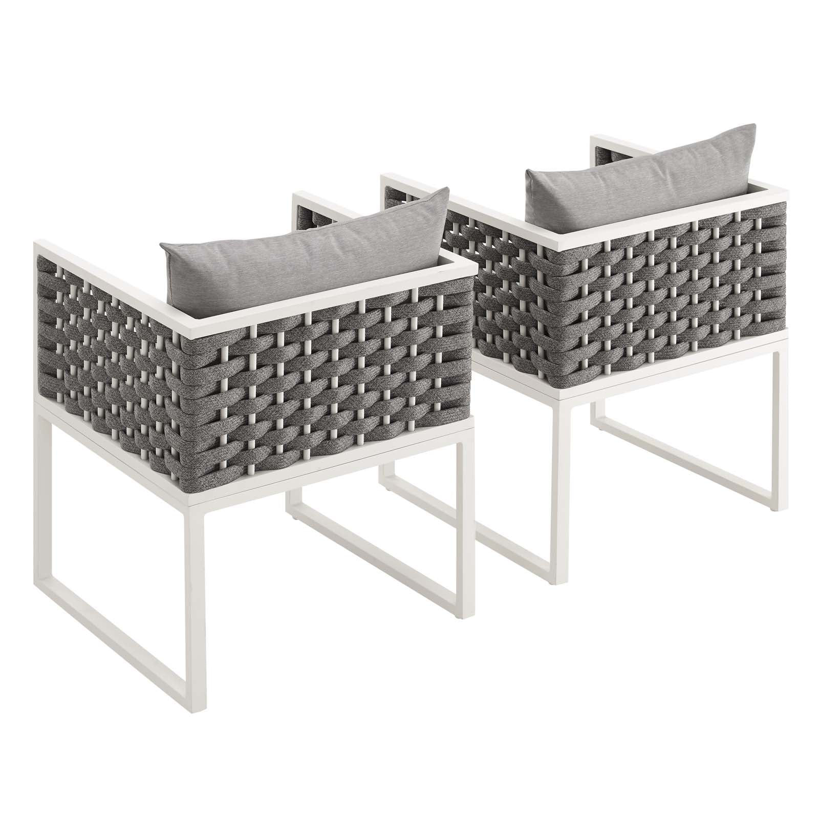 Modway Outdoor Chairs - Stance Dining Armchair Outdoor Patio White & Gray (Set Of 2)