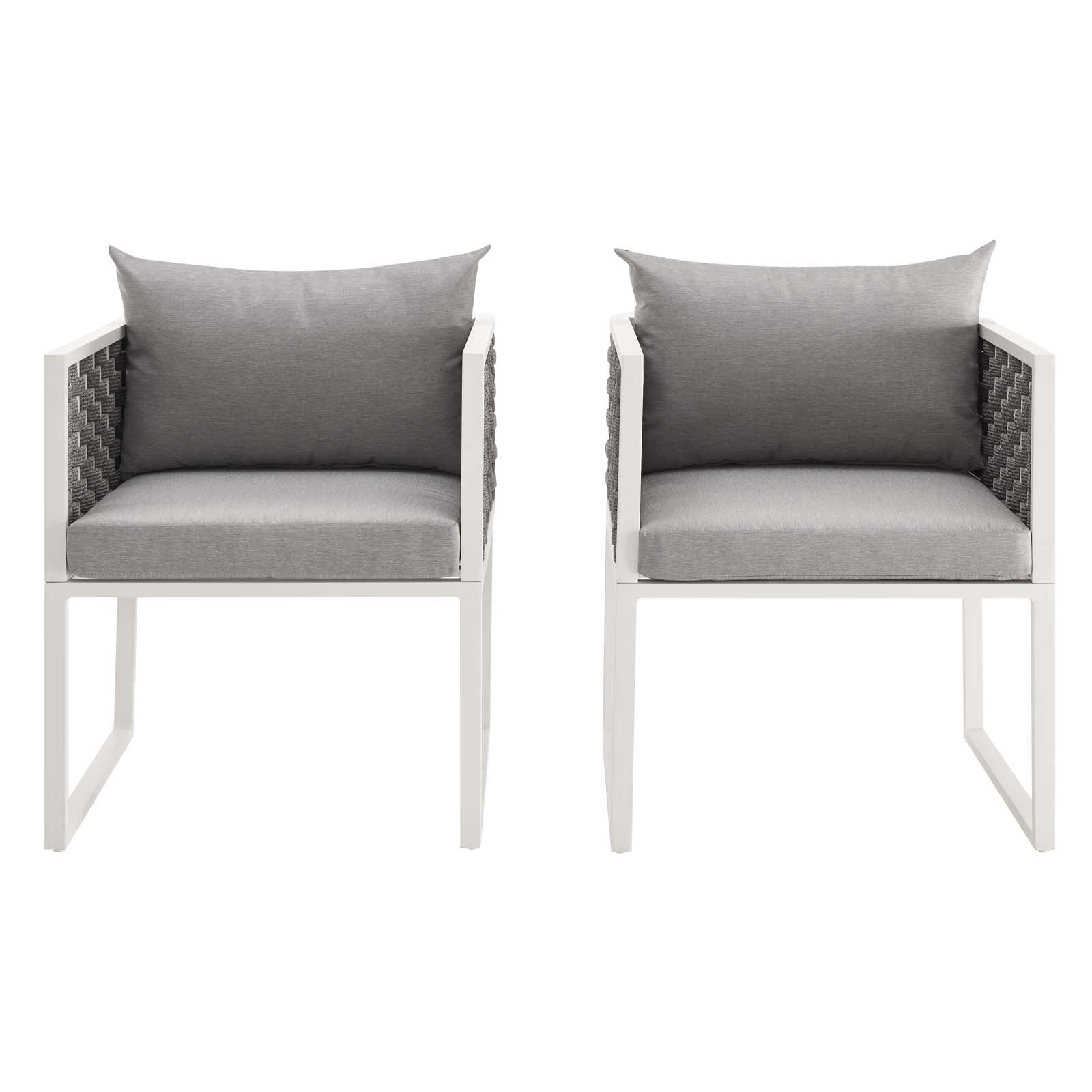 Modway Outdoor Chairs - Stance Dining Armchair Outdoor Patio White & Gray (Set Of 2)