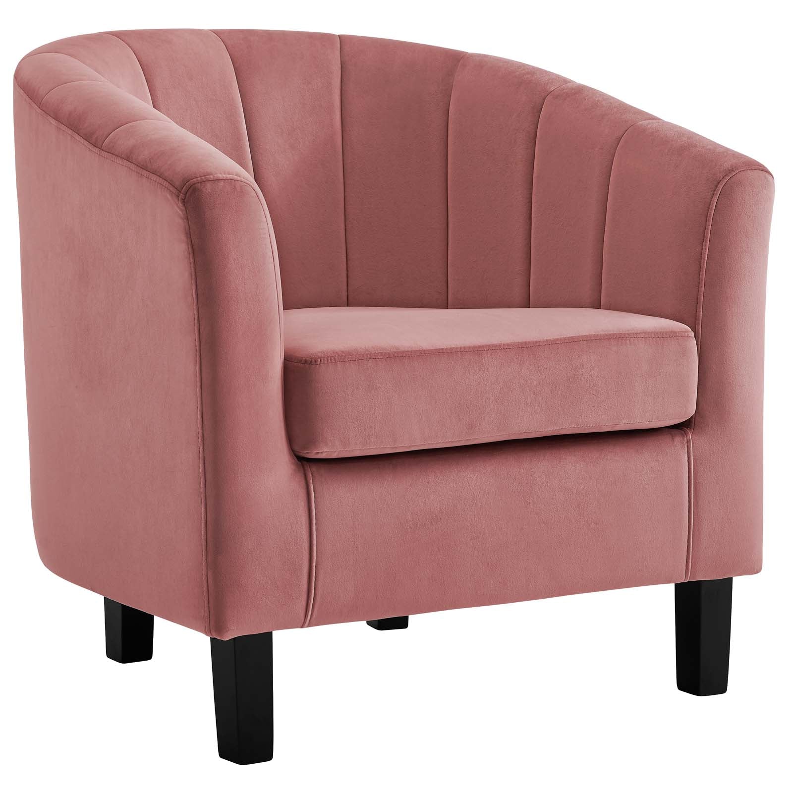Modway Chairs - Prospect Channel Tufted Performance Velvet Armchair Dusty Rose