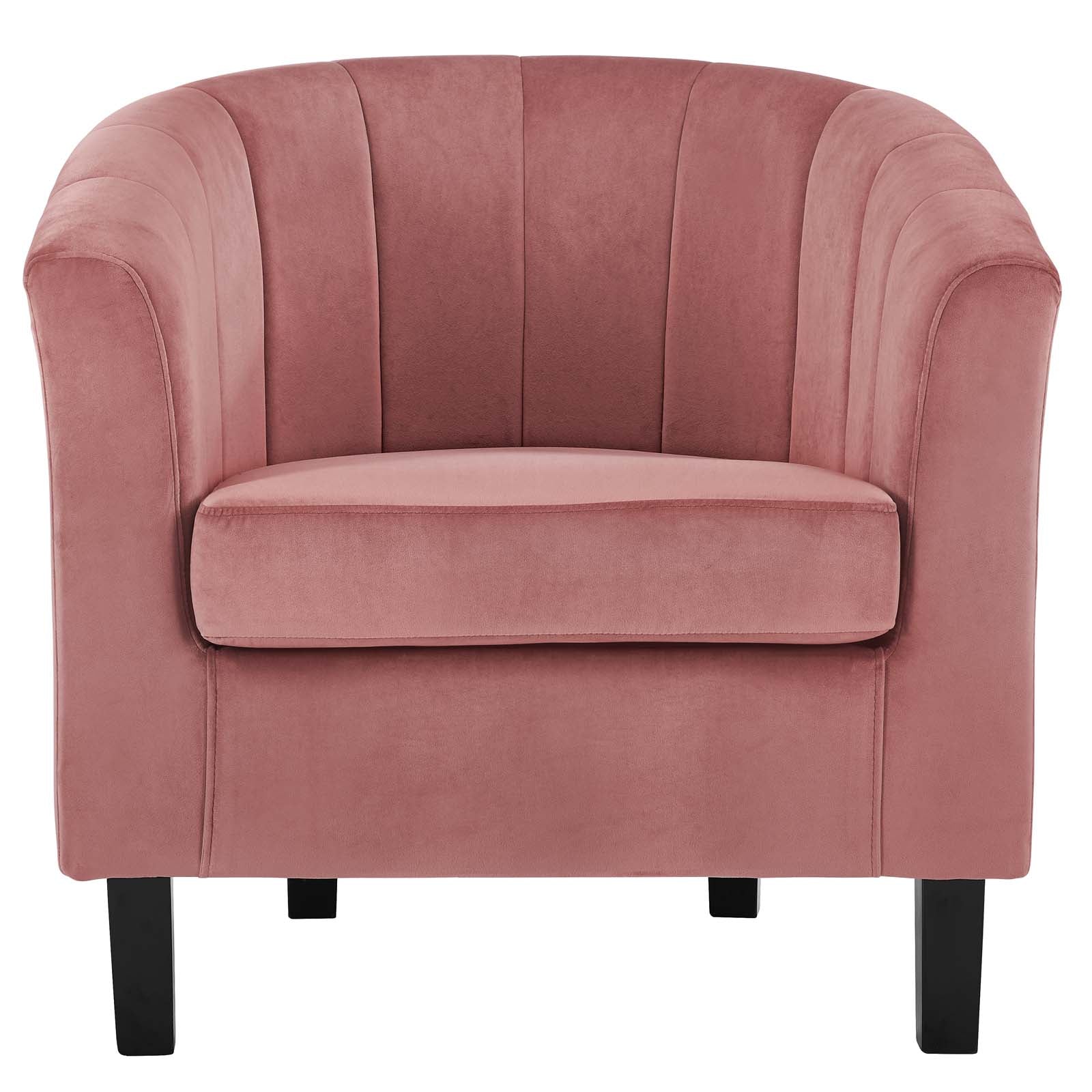 Modway Chairs - Prospect Channel Tufted Performance Velvet Armchair Dusty Rose