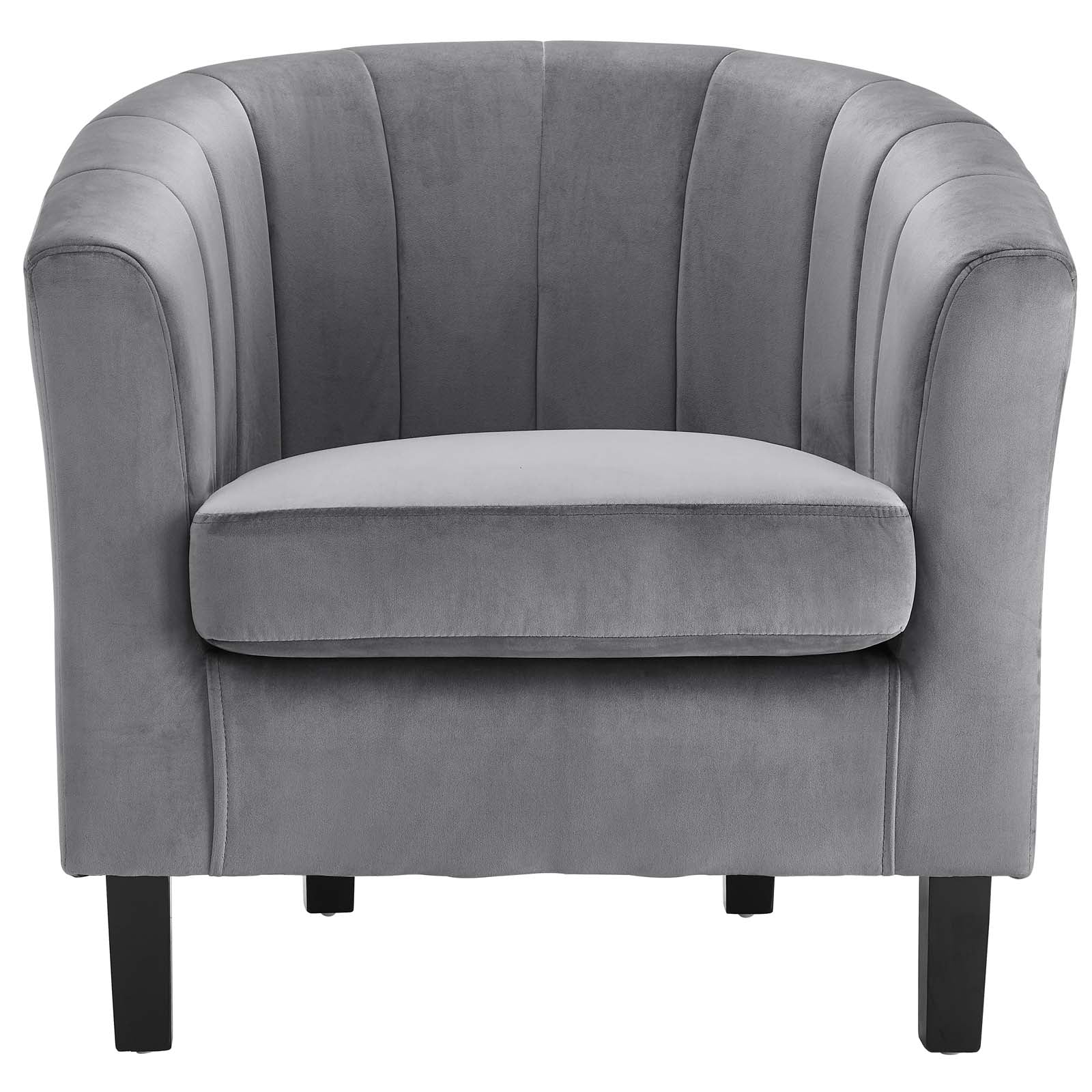 Modway Accent Chairs - Prospect Channel Tufted Performance Velvet Armchair Gray