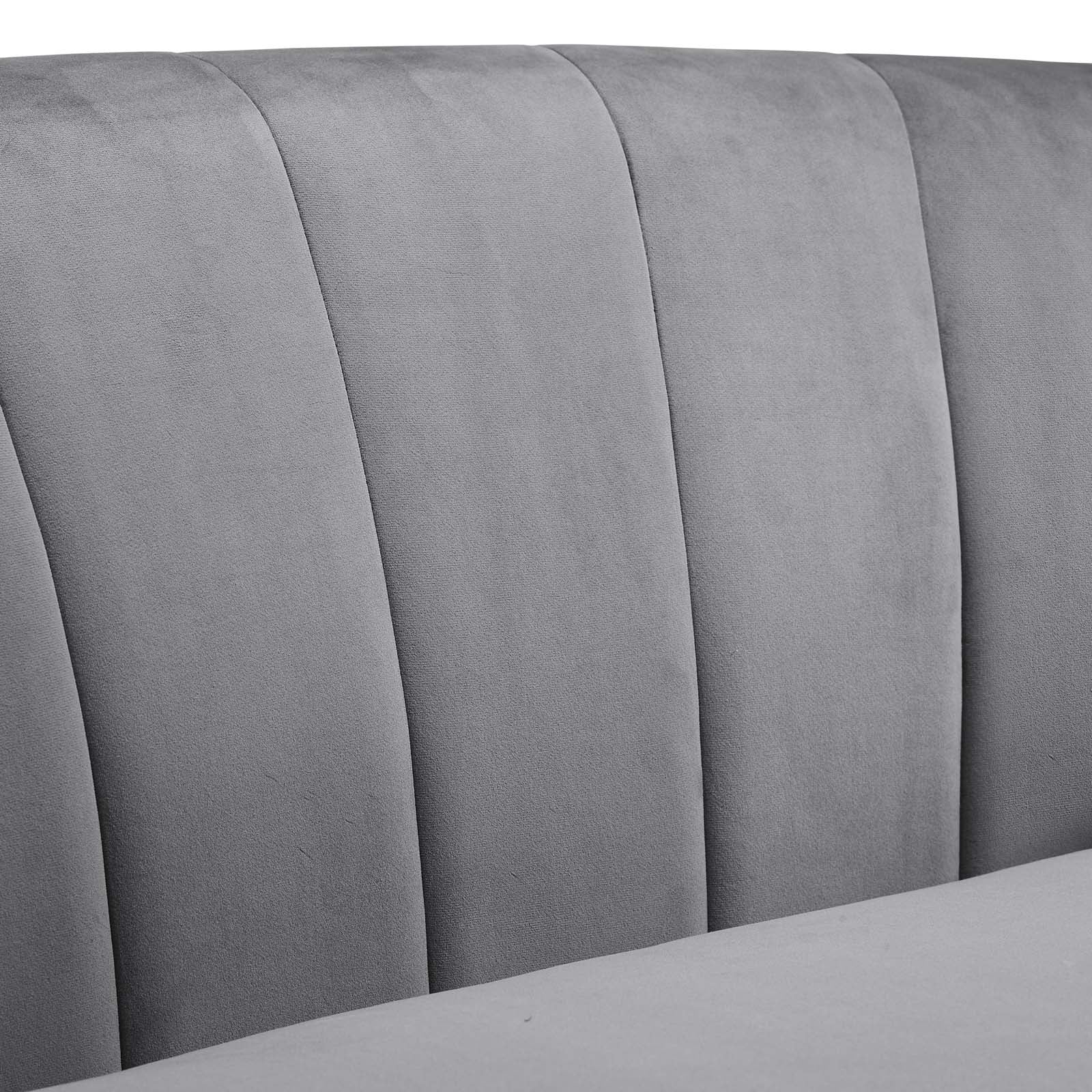 Modway Accent Chairs - Prospect Channel Tufted Performance Velvet Armchair Gray