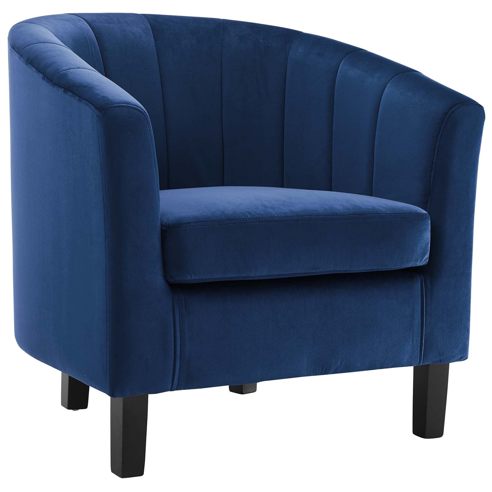 Modway Accent Chairs - Prospect Channel Tufted Performance Velvet Armchair Navy