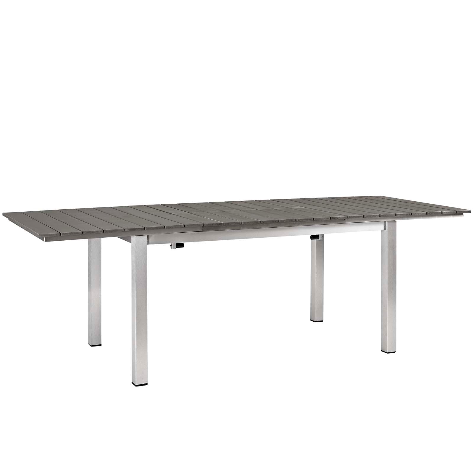Modway Outdoor Dining Sets - Shore 5 Piece Outdoor Patio Aluminum Dining Set Silver Black