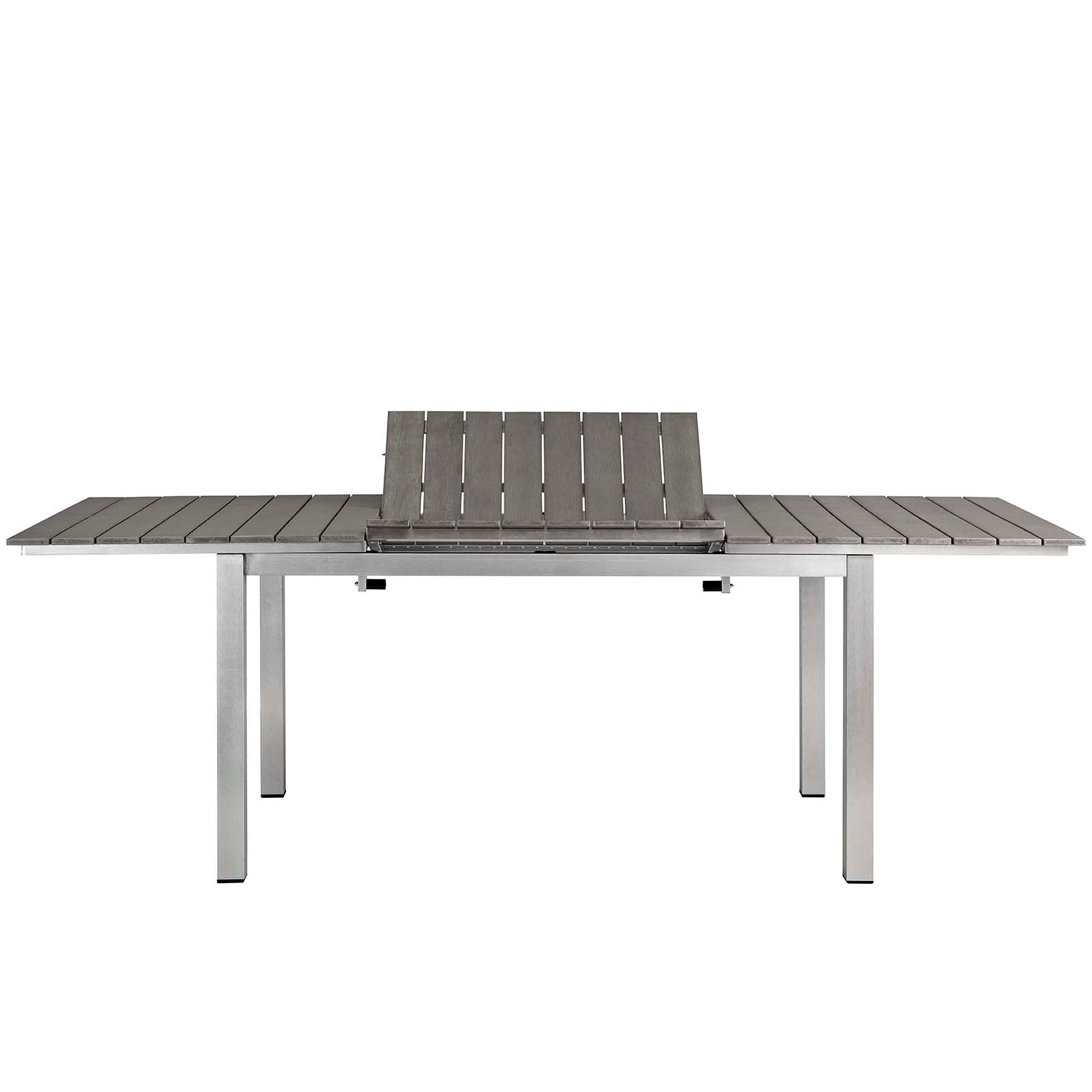 Modway Outdoor Dining Sets - Shore 5 Piece Outdoor Patio Aluminum Dining Set Silver Black