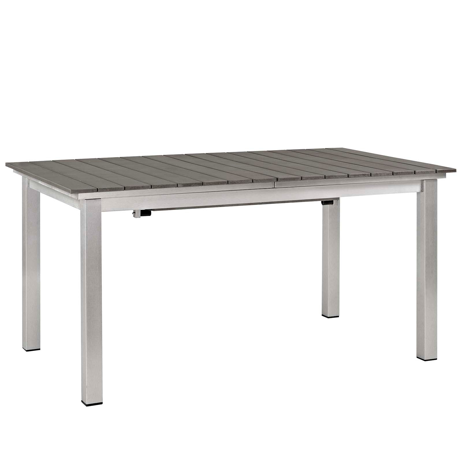 Modway Outdoor Dining Sets - Shore 5 Piece Outdoor Patio Aluminum Dining Set Silver Black