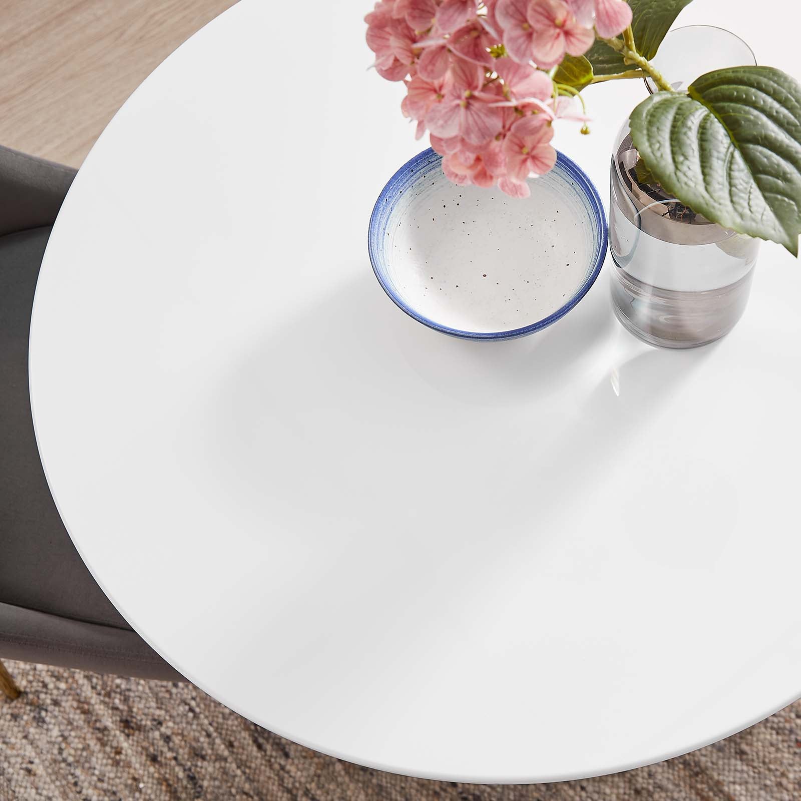 Modway Dining Tables - Lippa 28" Round Wood Dining Table Gold White