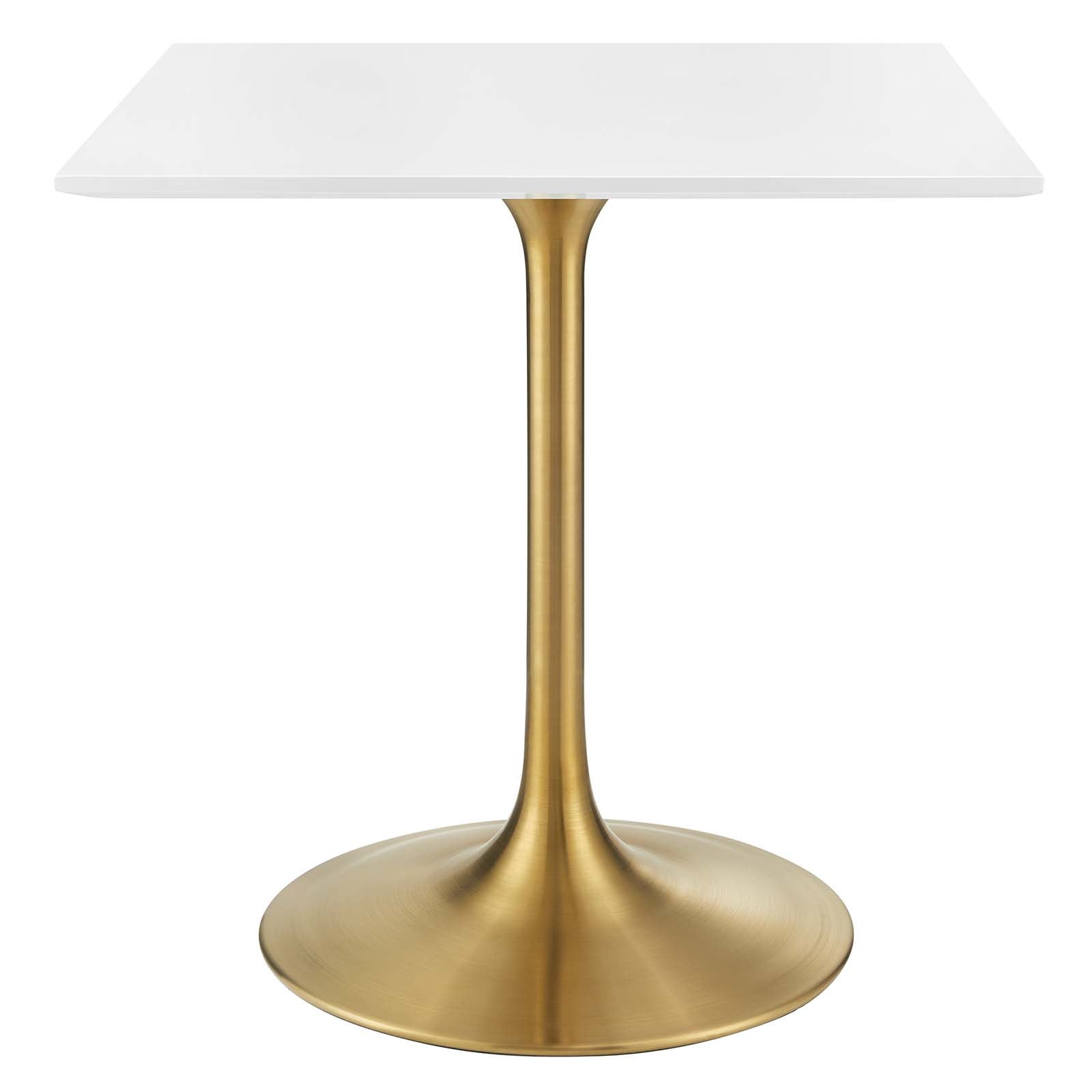 Modway Dining Tables - Lippa 28" Square Wood Top Dining Table Gold White