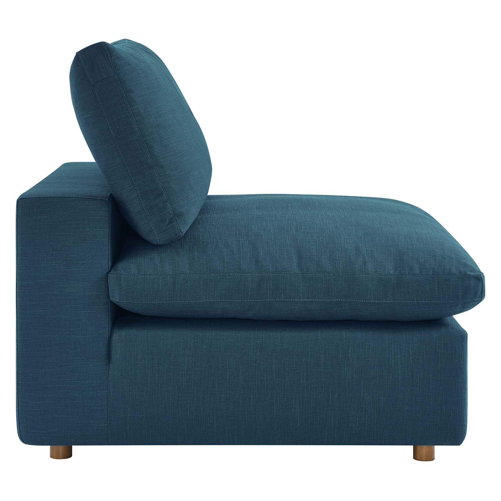 Modway Accent Chairs - Commix Down Filled Overstuffed Armless Chair Azure