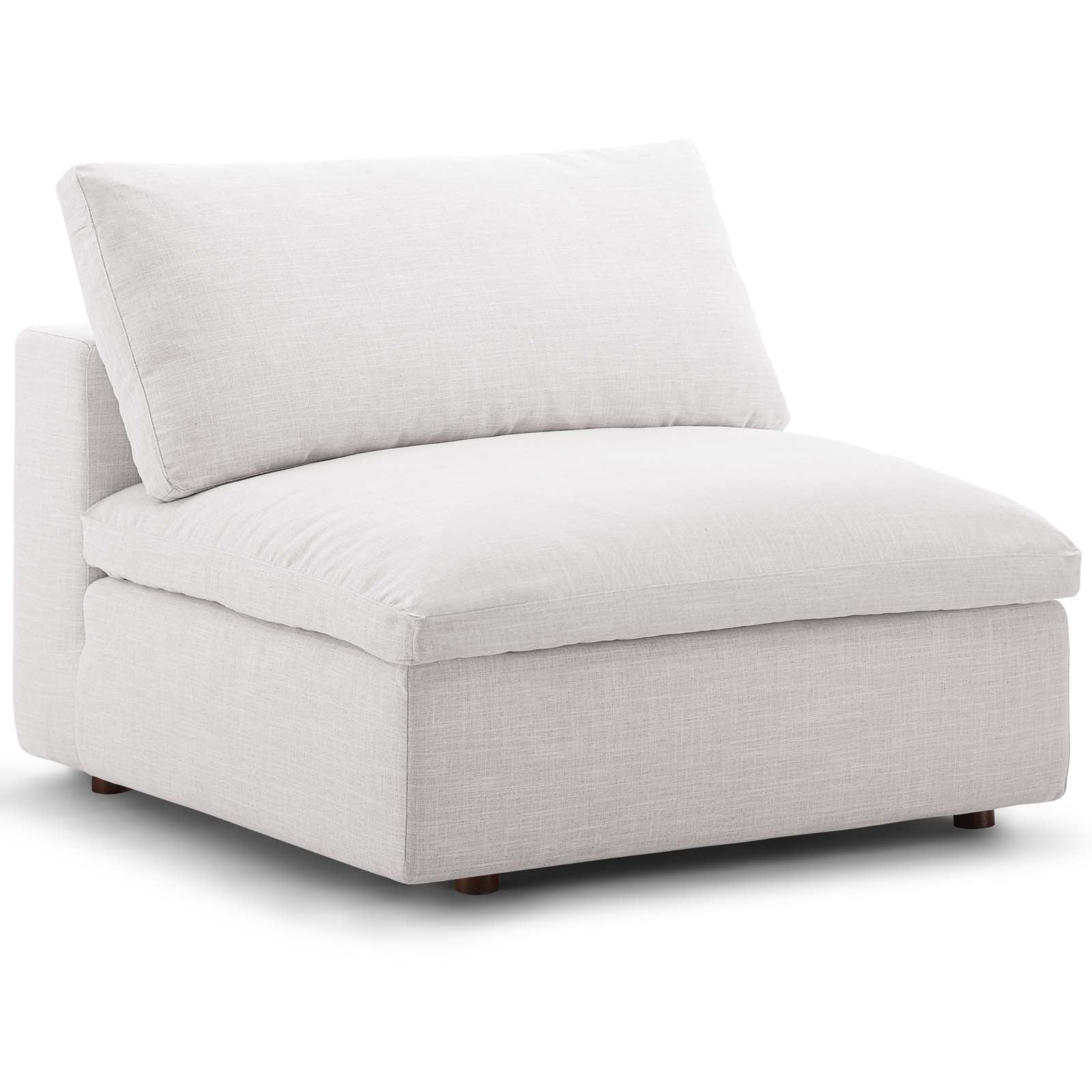 Modway Accent Chairs - Commix Down Filled Overstuffed Armless Chair Beige