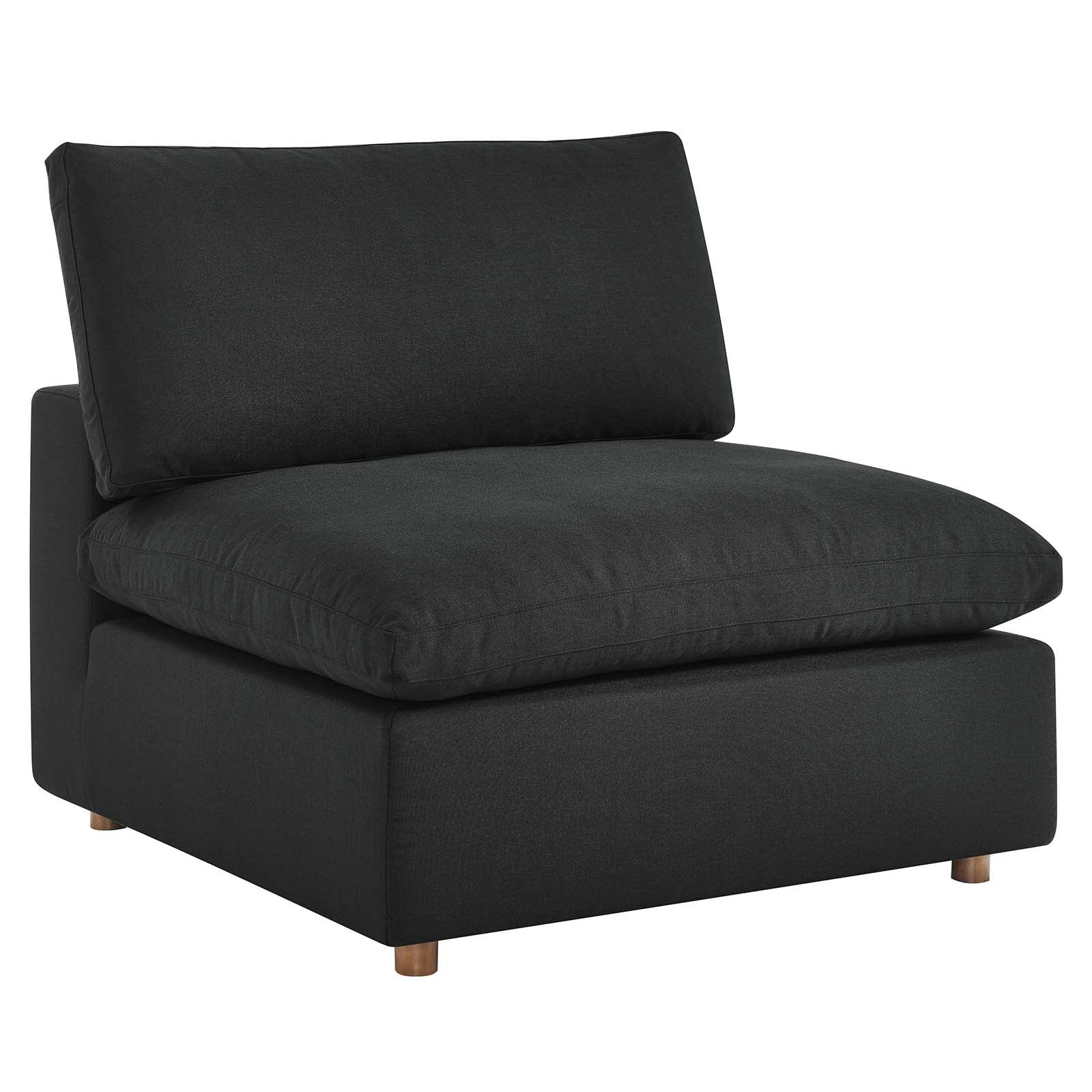 Modway Accent Chairs - Commix Down Filled Overstuffed Armless Chair Black