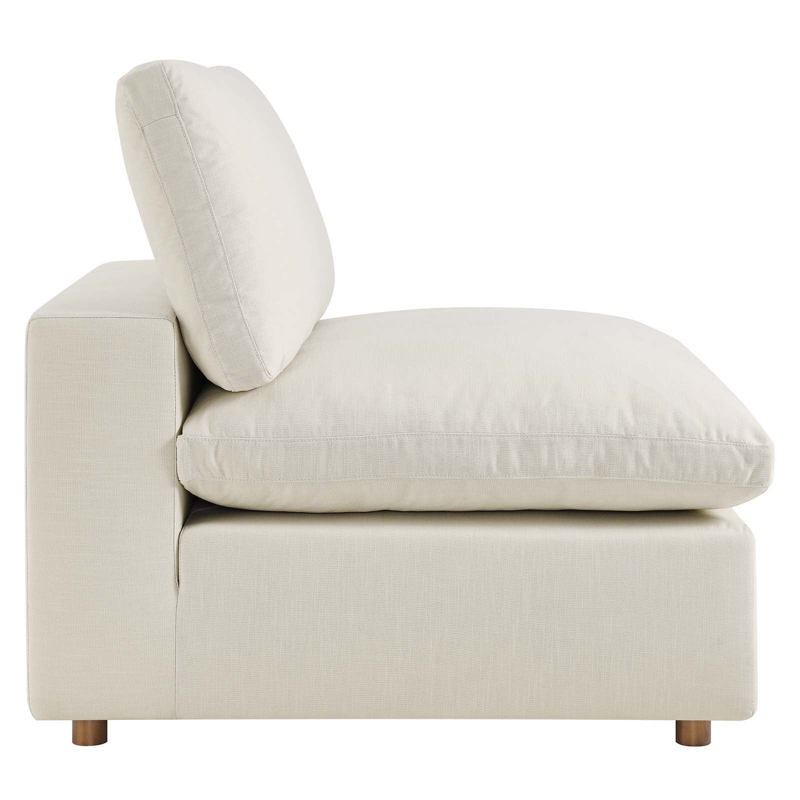 Modway Accent Chairs - Commix Down Filled Overstuffed Armless Chair Light Beige