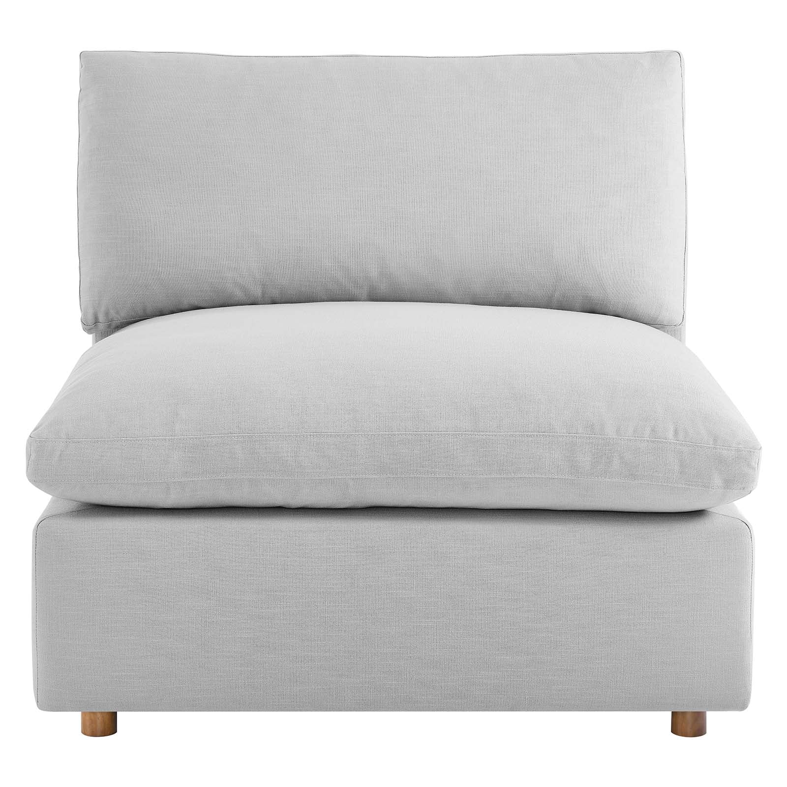 Modway Accent Chairs - Commix Down Filled Overstuffed Armless Chair Light Gray