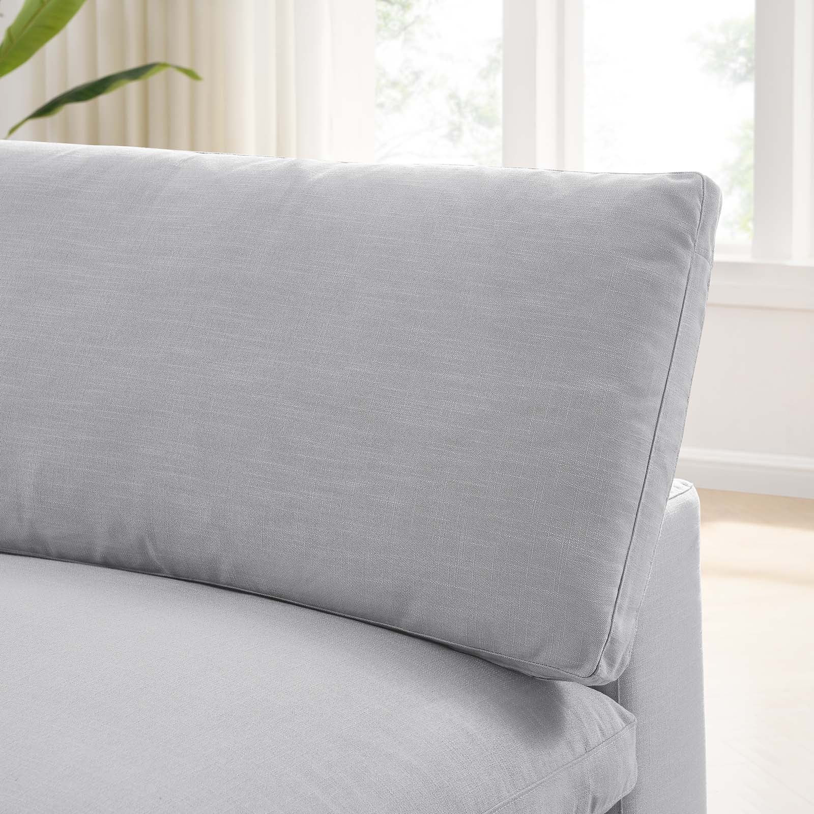 Modway Accent Chairs - Commix Down Filled Overstuffed Armless Chair Light Gray