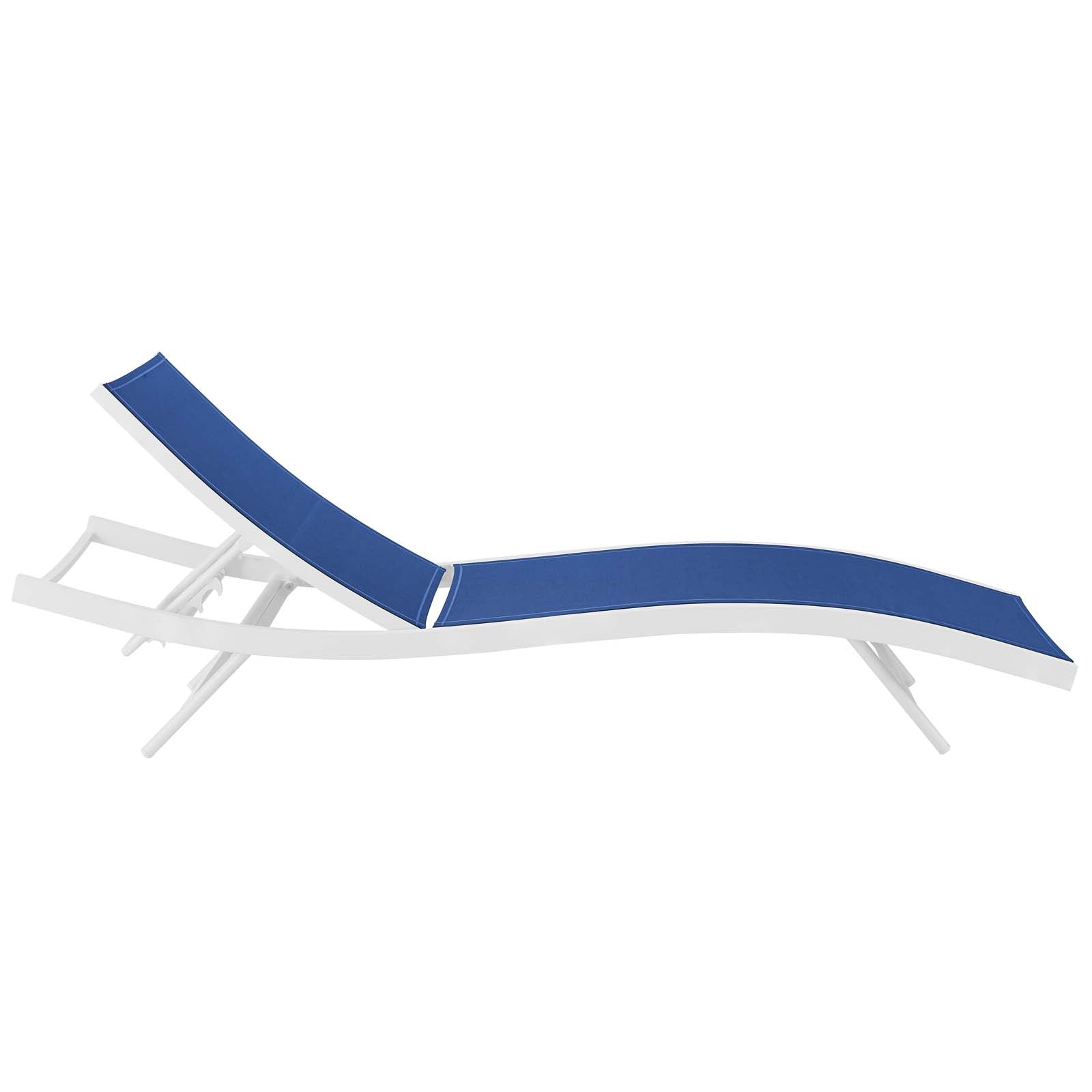 Modway Outdoor Loungers - Glimpse Outdoor Patio Mesh Chaise Lounge Chair White Navy