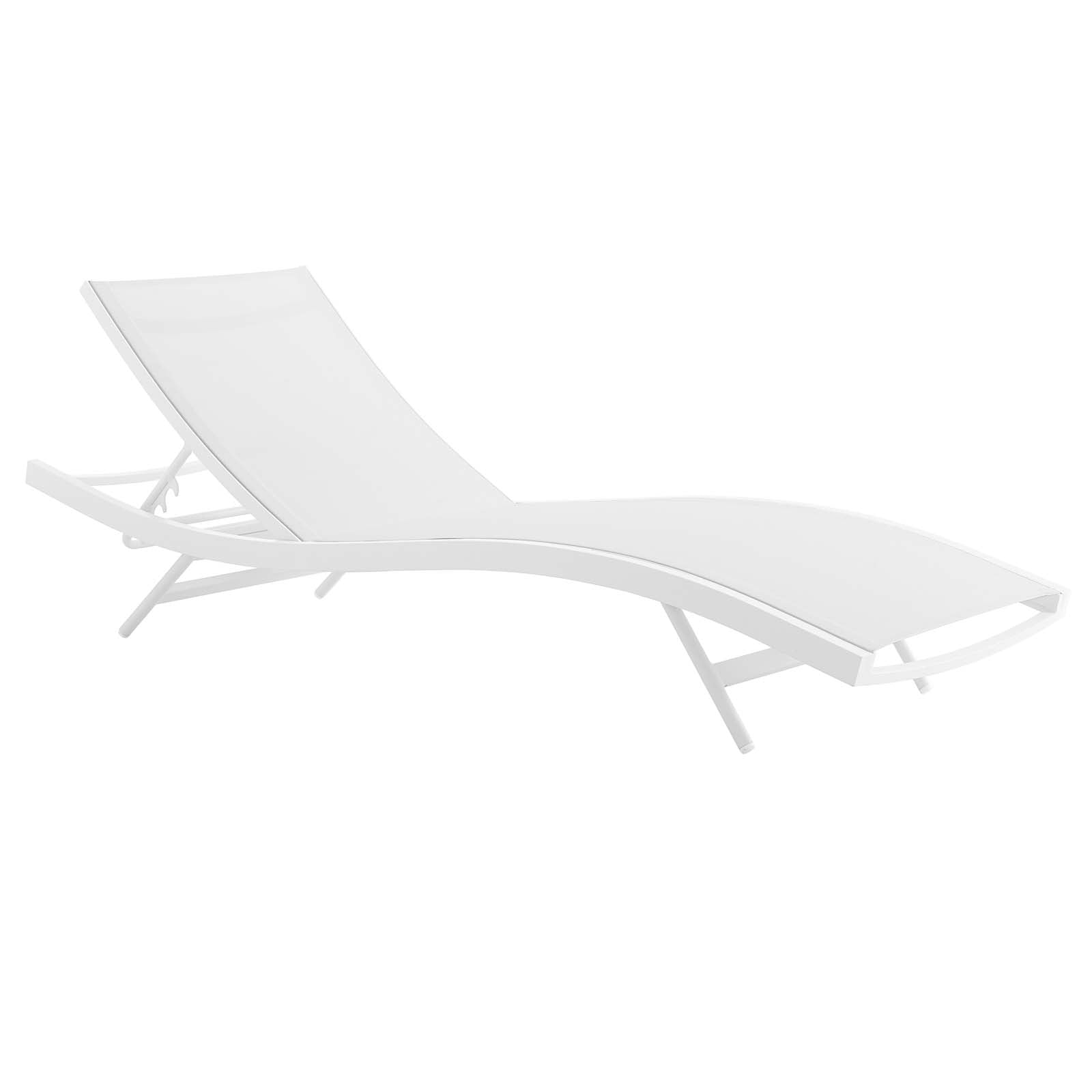 Modway Outdoor Loungers - Glimpse Outdoor Patio Mesh Chaise Lounge Chair White White