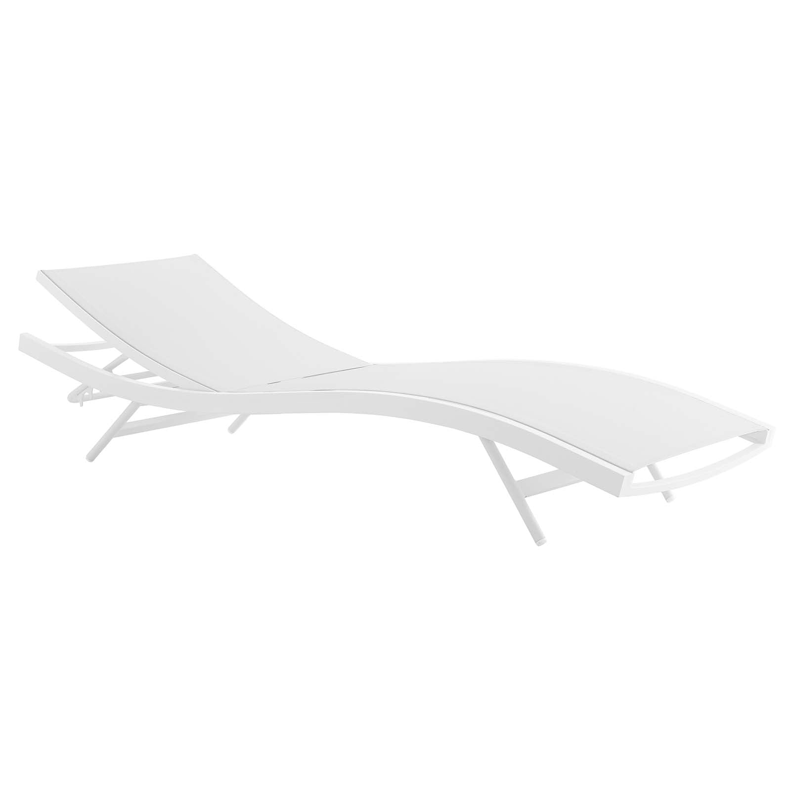 Modway Outdoor Loungers - Glimpse Outdoor Patio Mesh Chaise Lounge Chair White White