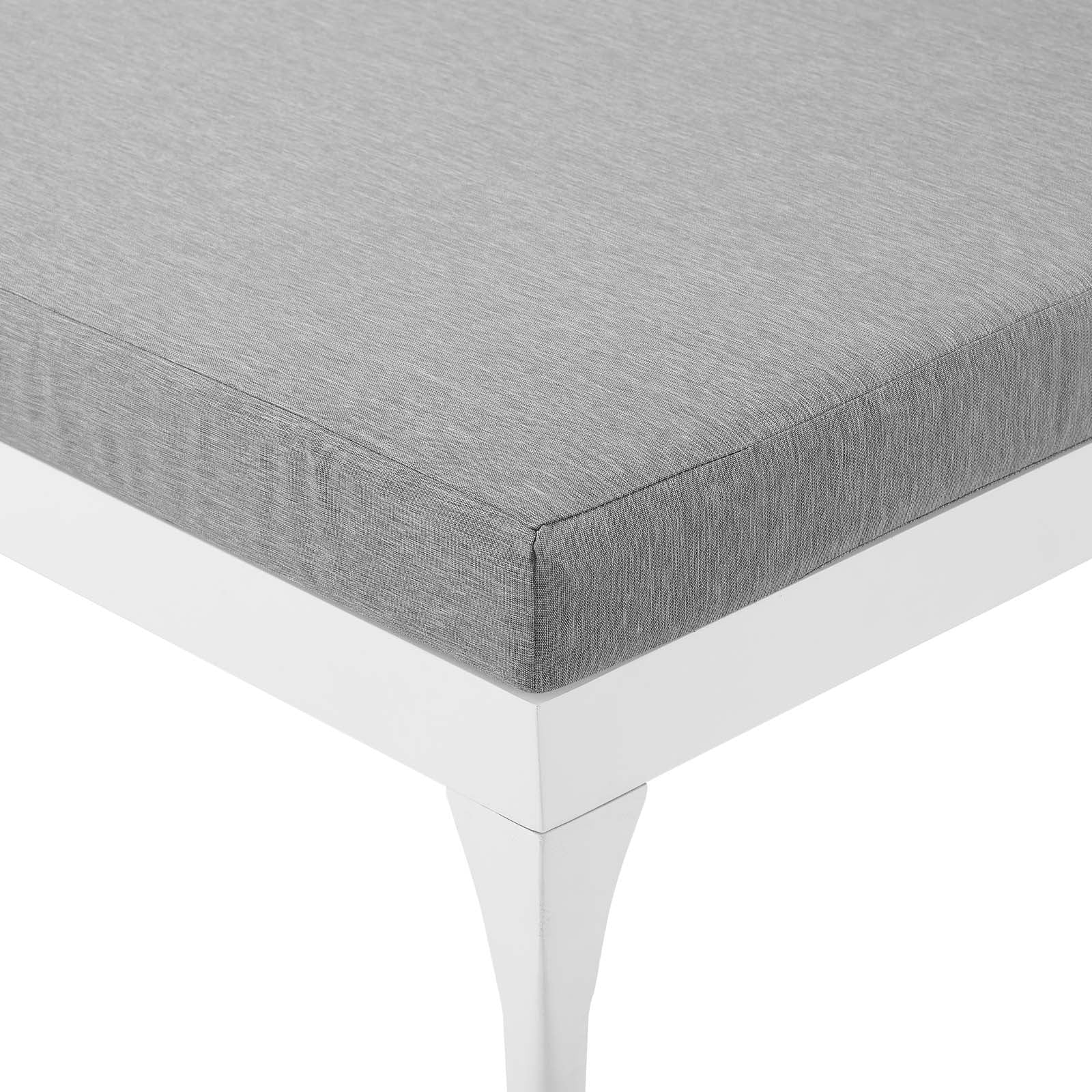 Modway Outdoor Loungers - Perspective Cushion Outdoor Patio Chaise Lounge Chair White Gray