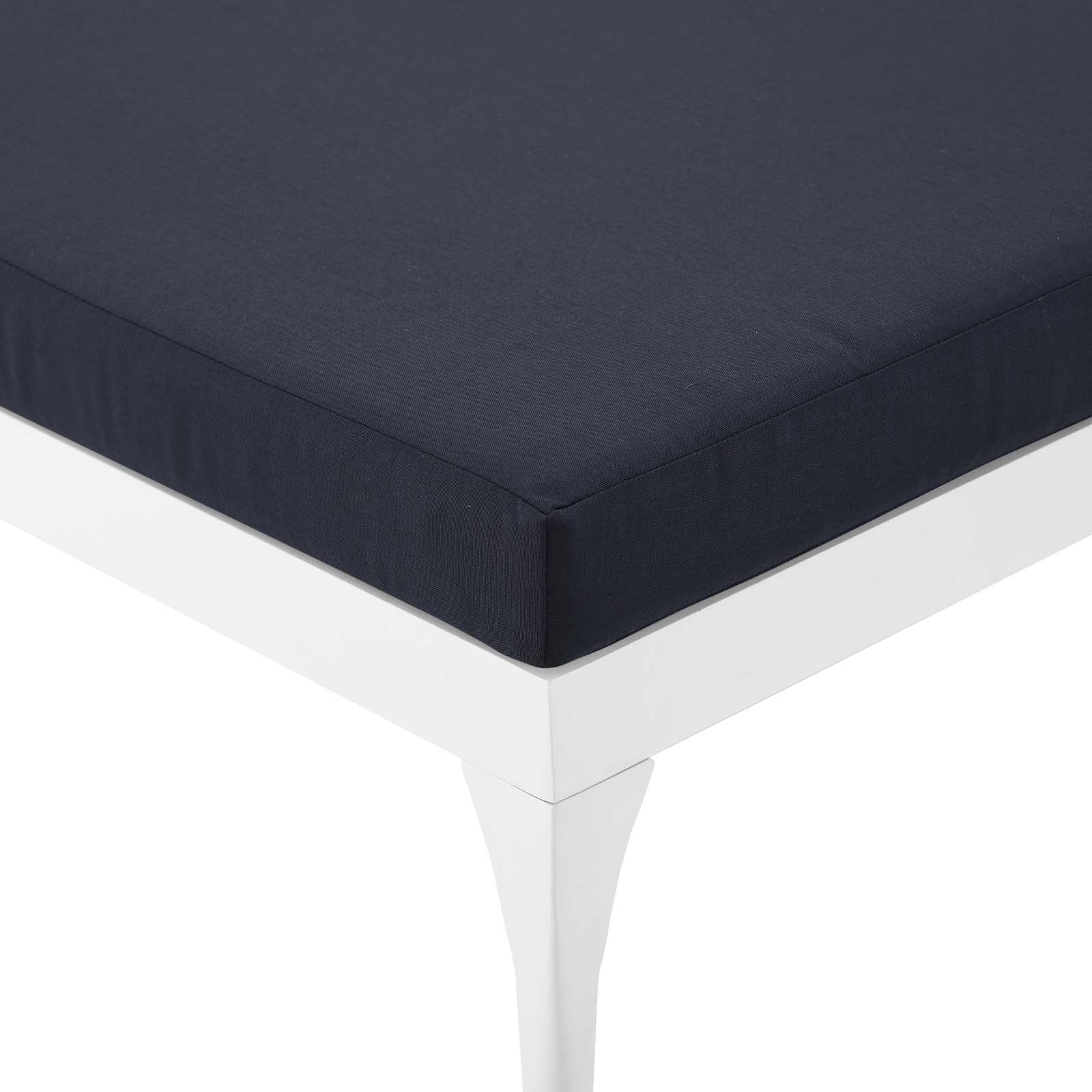 Modway Outdoor Loungers - Perspective Cushion Outdoor Patio Chaise Lounge Chair White Navy