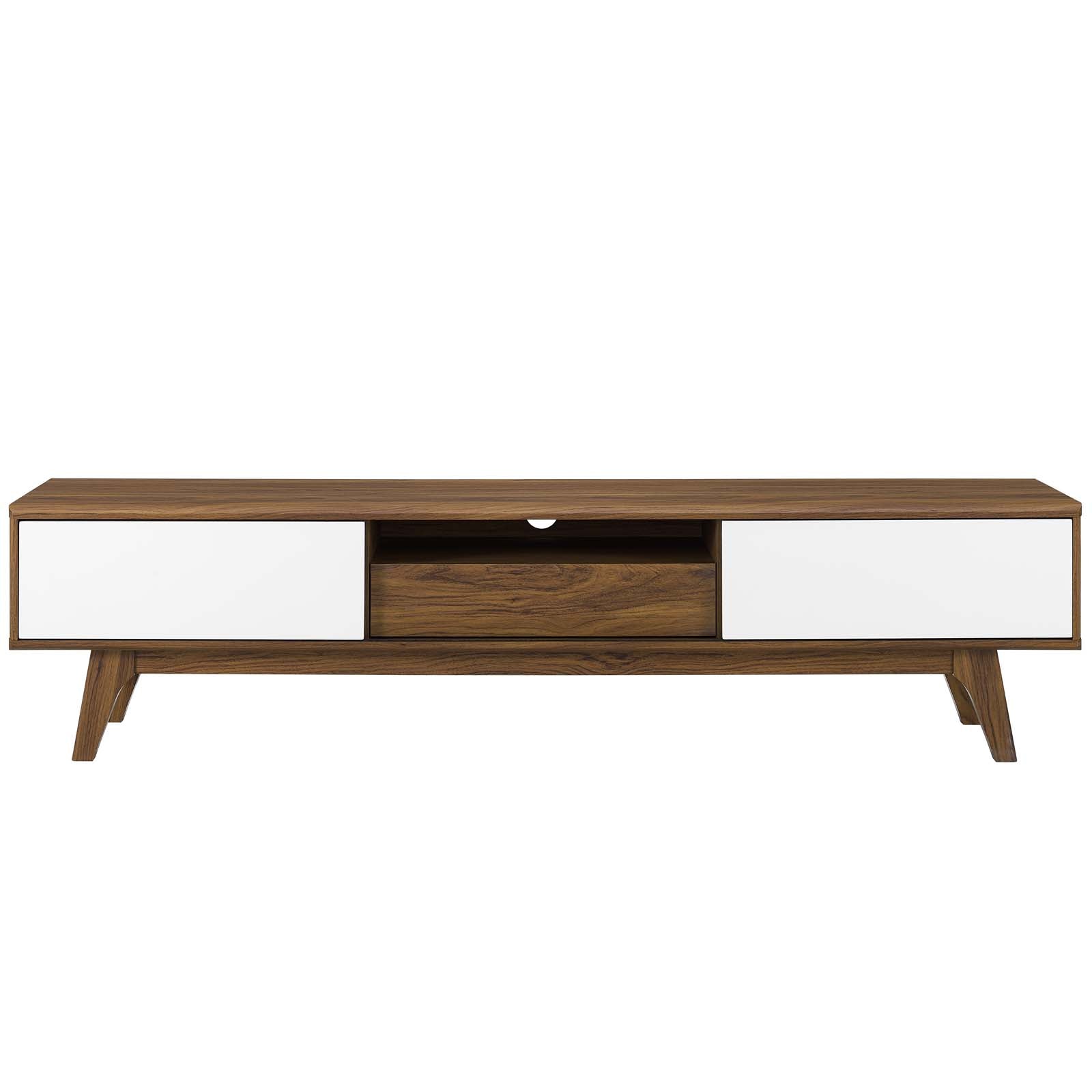 Modway TV & Media Units - Envision 70" Media Console Wood TV Stand Walnut White
