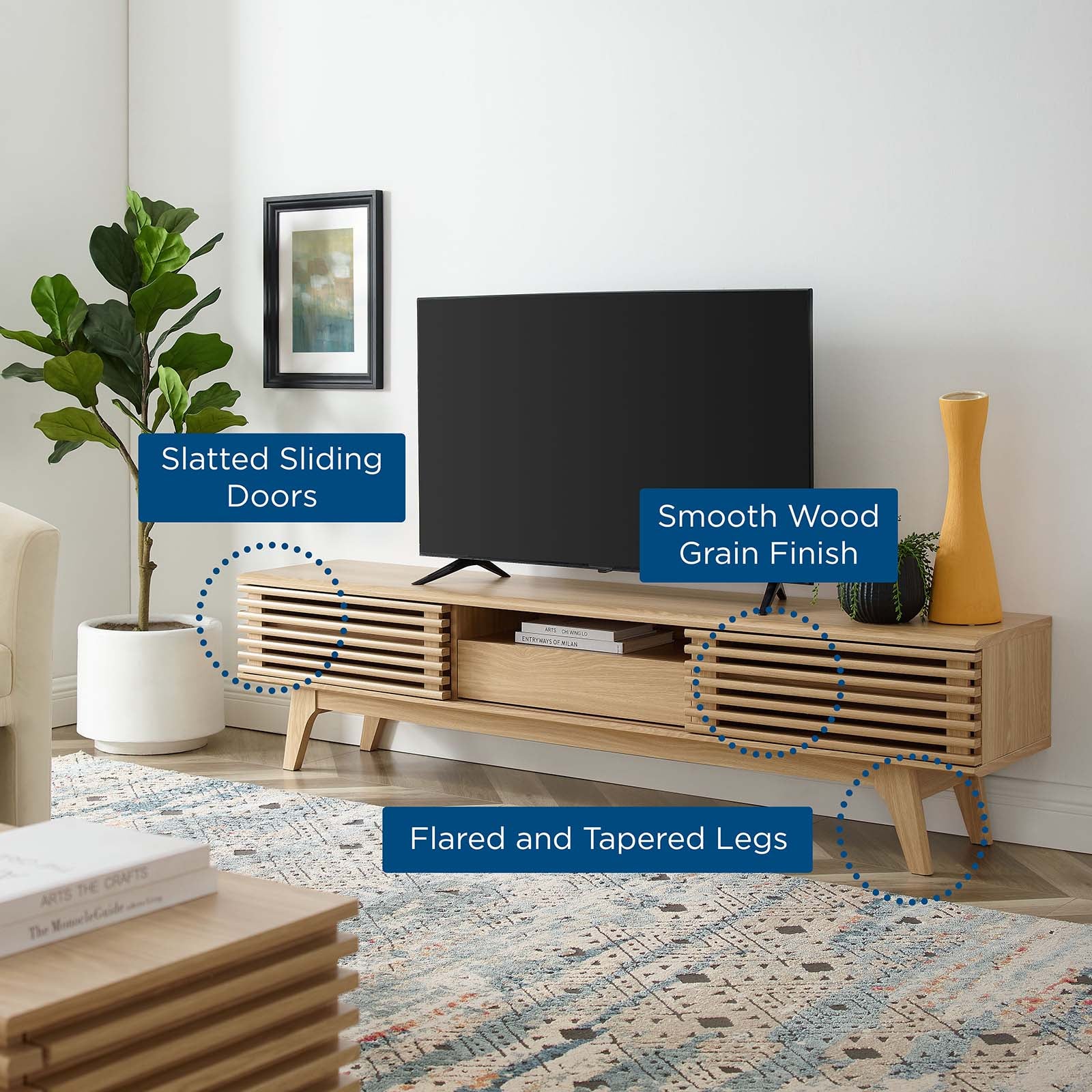 Modway TV & Media Units - Render 70" TV Stand Oak