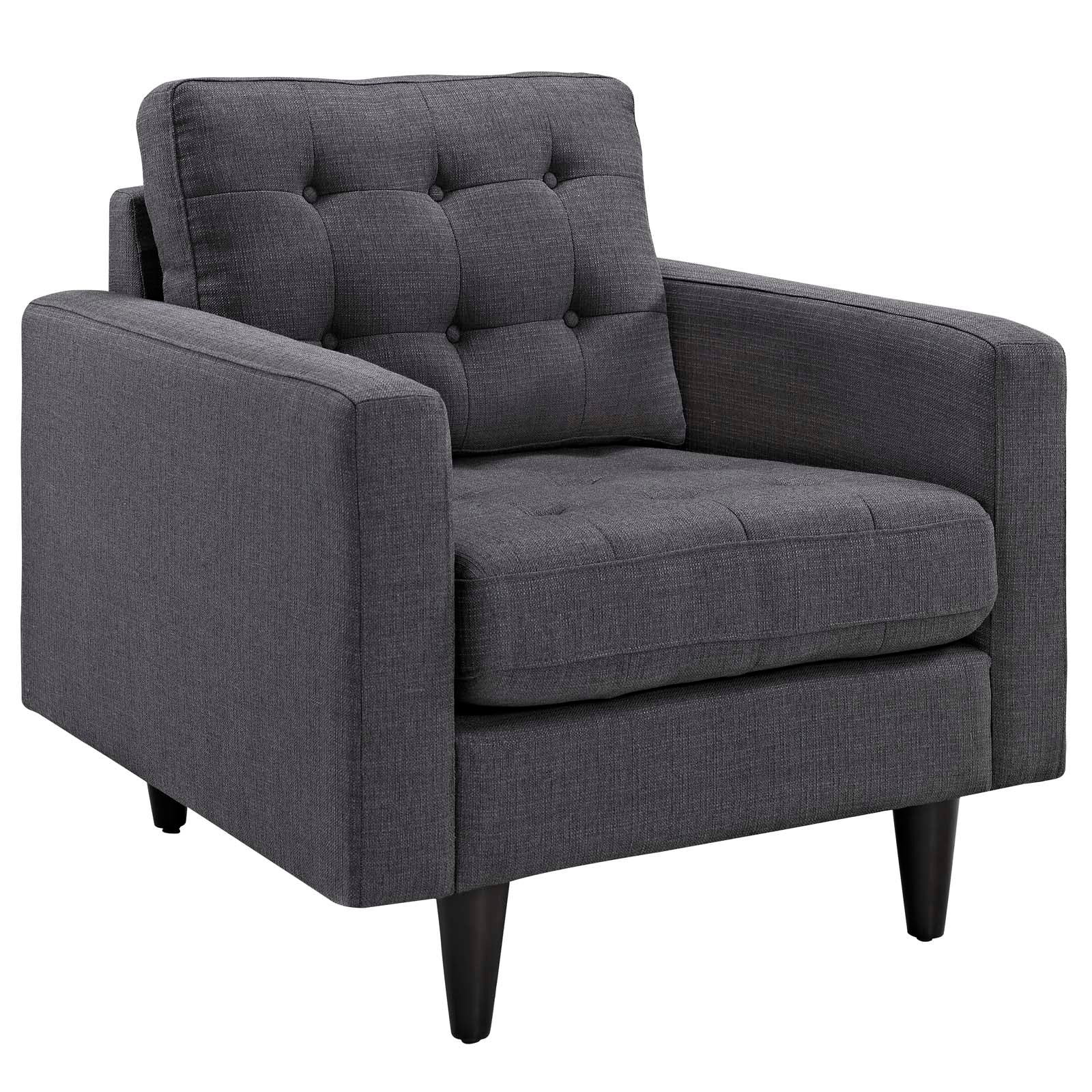 Modway Living Room Sets - Empress Sofa, Loveseat And Armchair Set Of 3 Gray