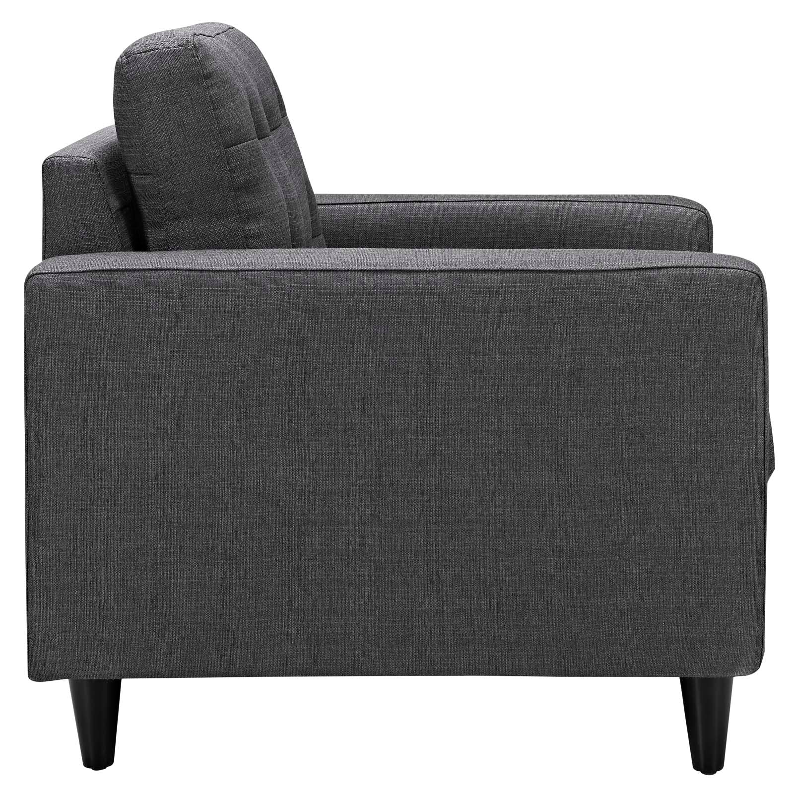 Modway Living Room Sets - Empress Sofa, Loveseat And Armchair Set Of 3 Gray