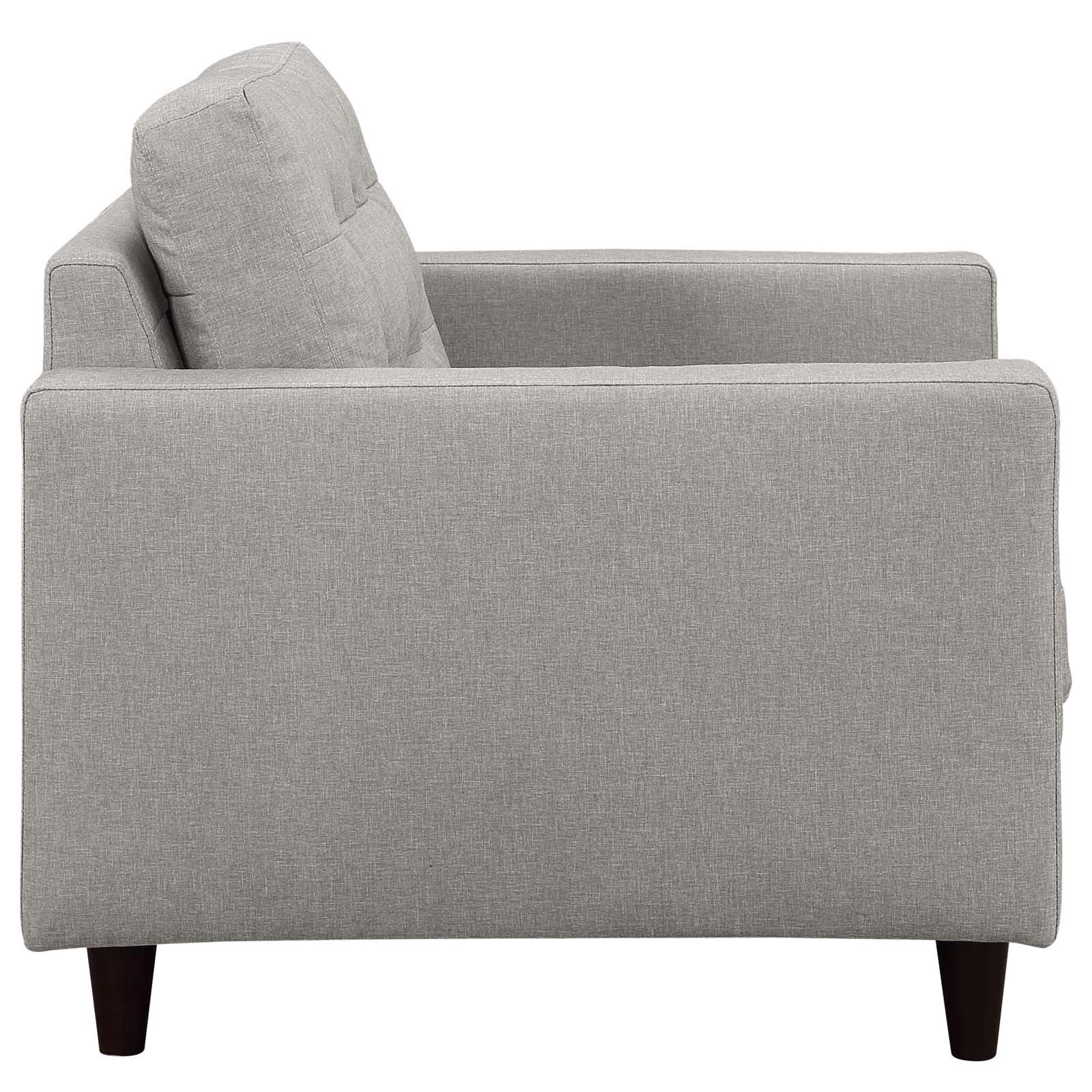 Modway Living Room Sets - Empress Sofa, Loveseat and Armchair ( Set Of 3 ) Light Gray