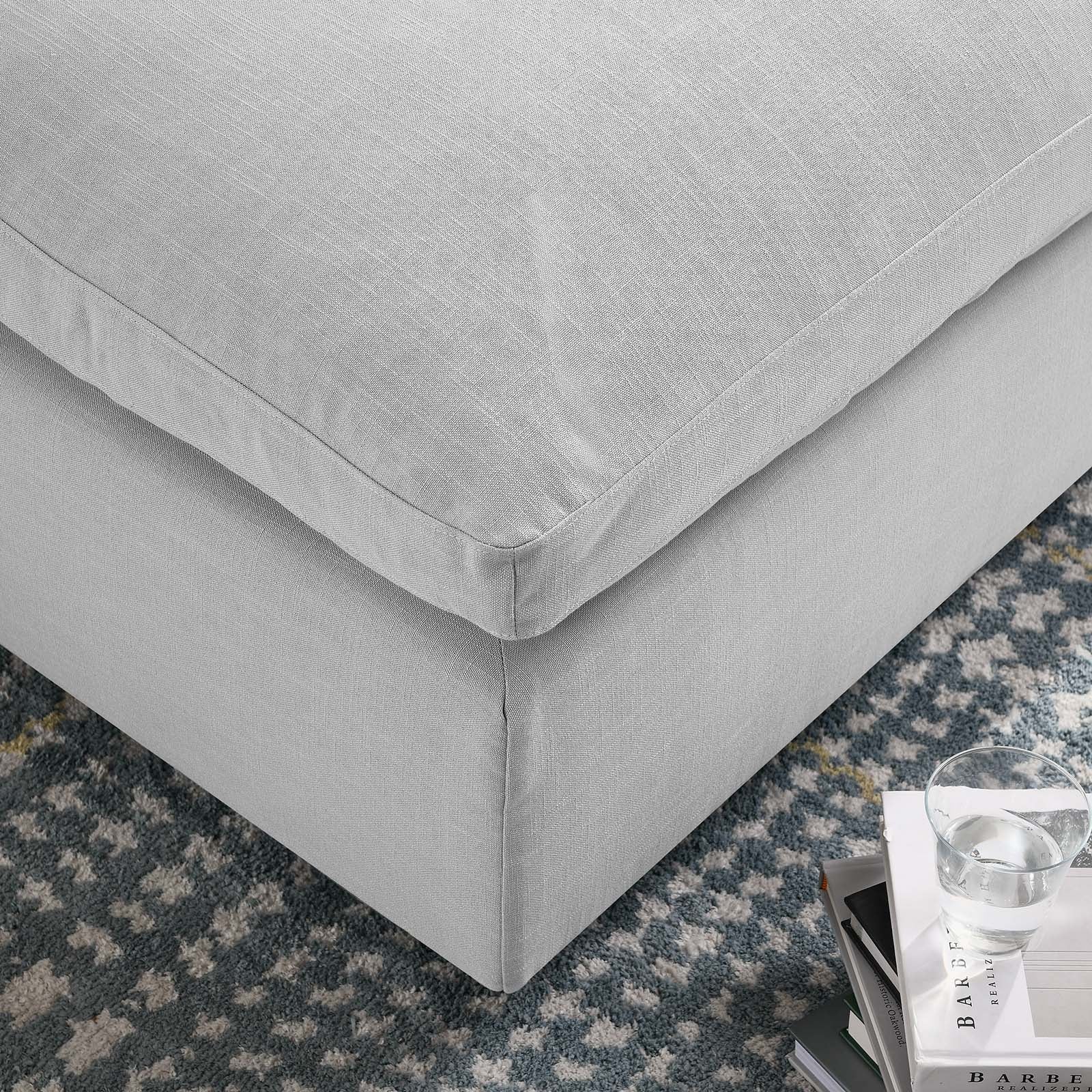 Modway Ottomans & Stools - Commix Down Filled Overstuffed Ottoman Light Gray