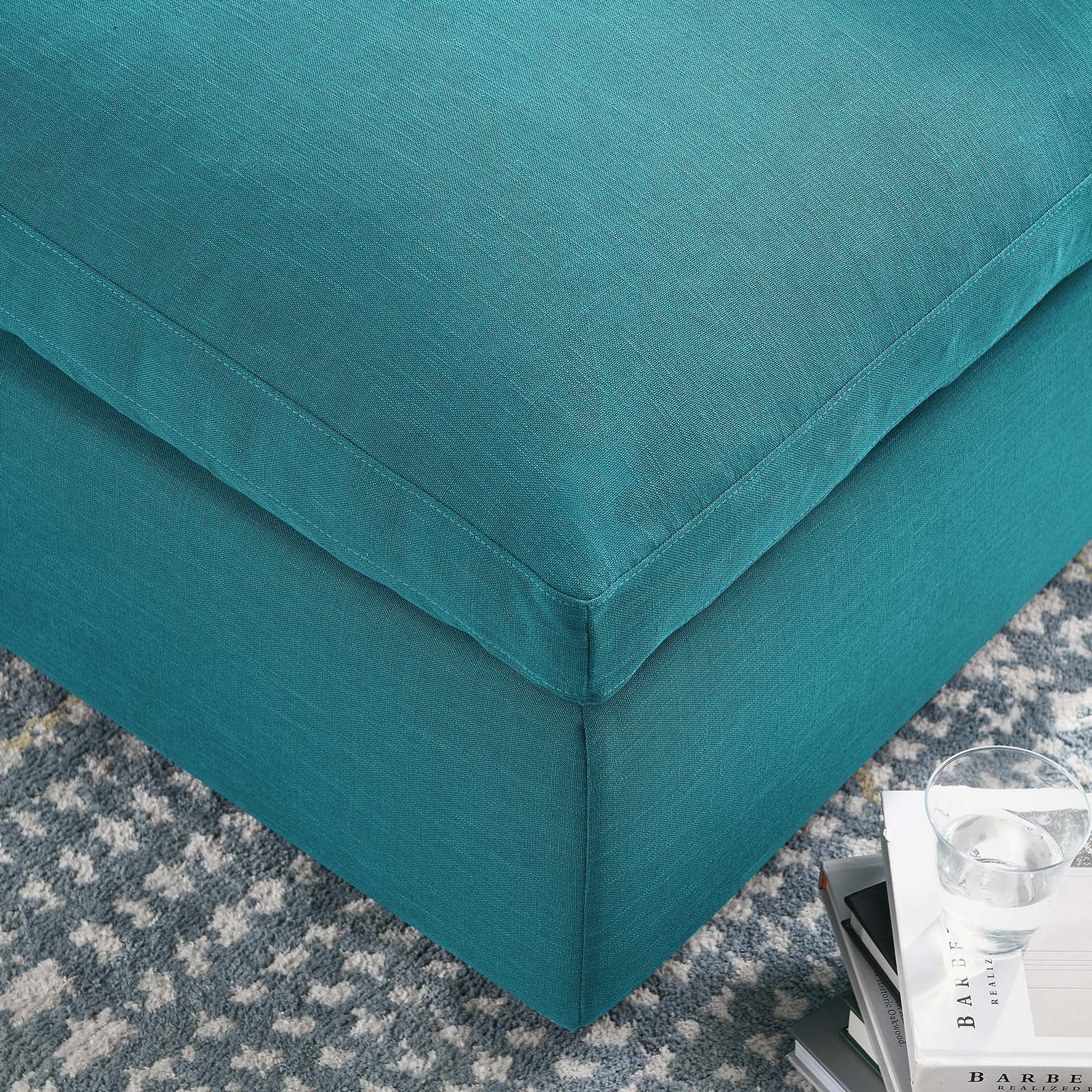 Modway Ottomans & Stools - Commix Down Filled Overstuffed Ottoman Teal