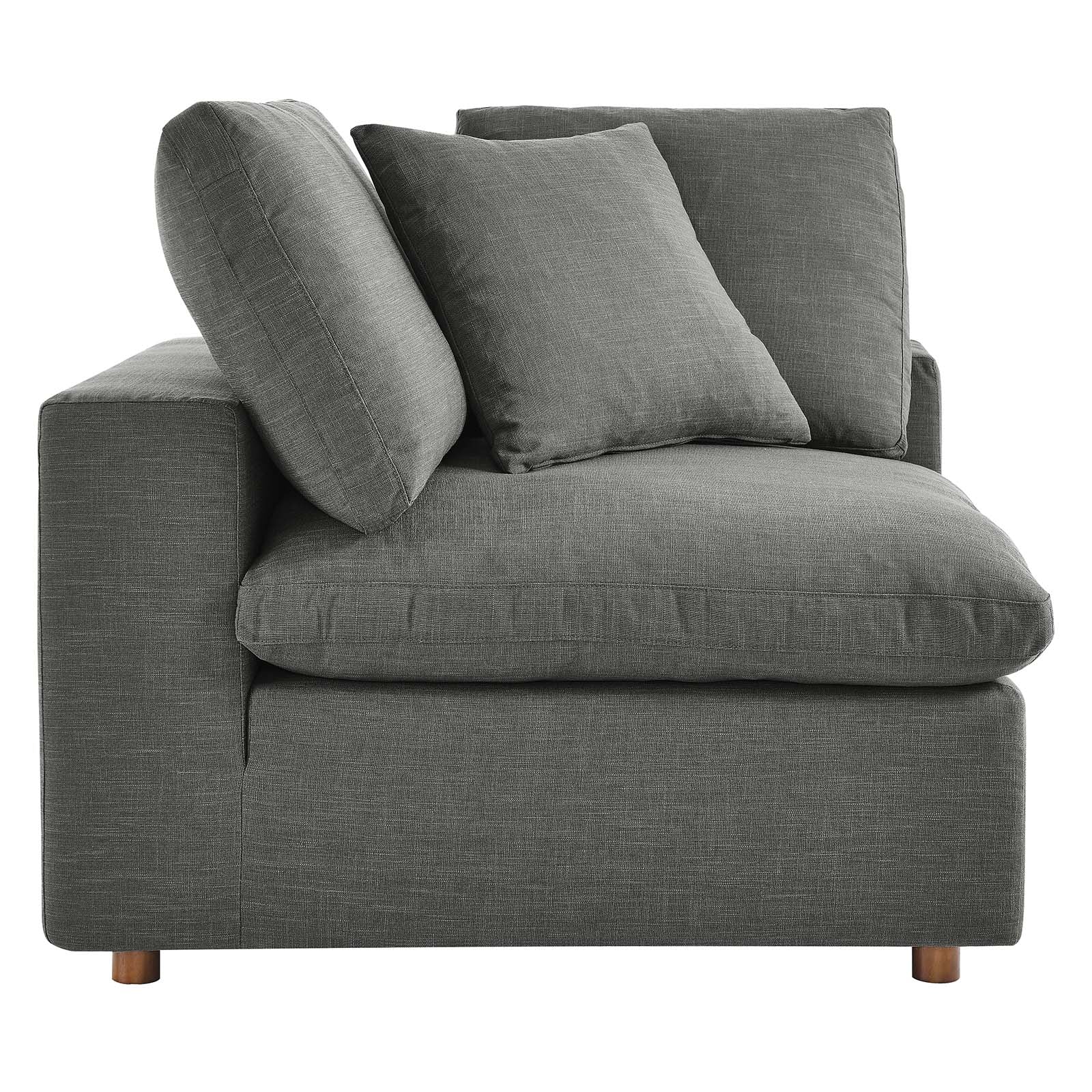 Modway Accent Chairs - Commix Down Filled Overstuffed Corner Chair Gray