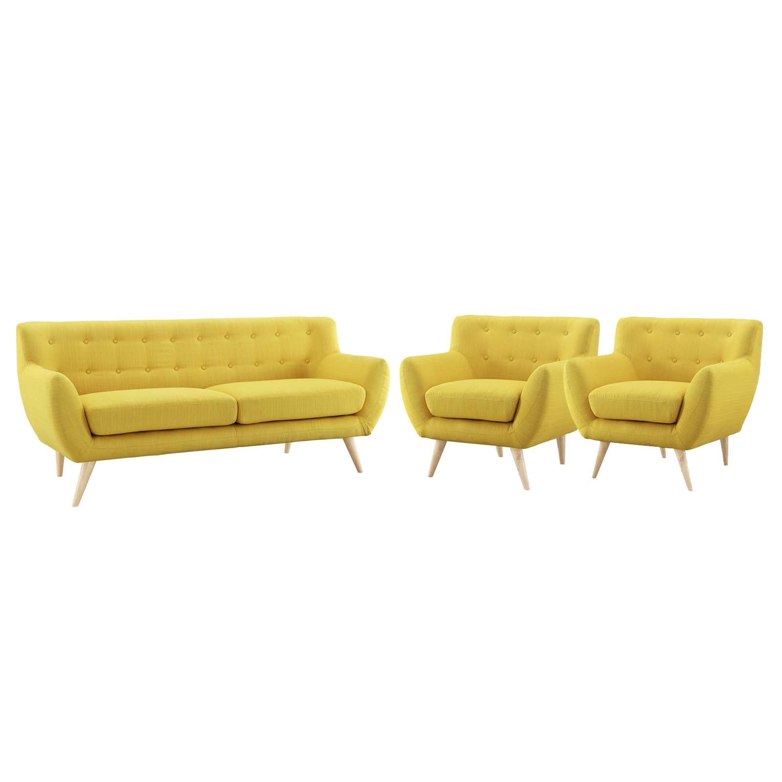 Modway Living Room Sets - Remark 3 Piece 32.5"H Living Room Set Sunny