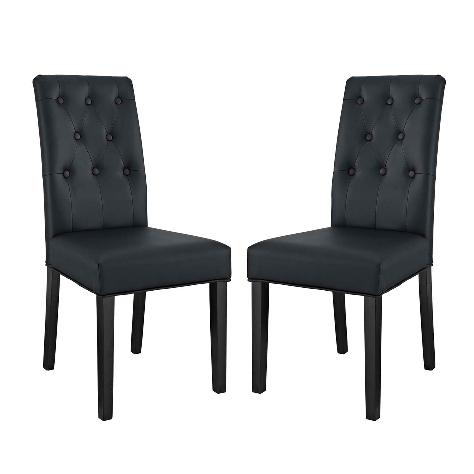 Modway Dining Chairs - Confer Dining Side Chair Vinyl Set of 2 Black
