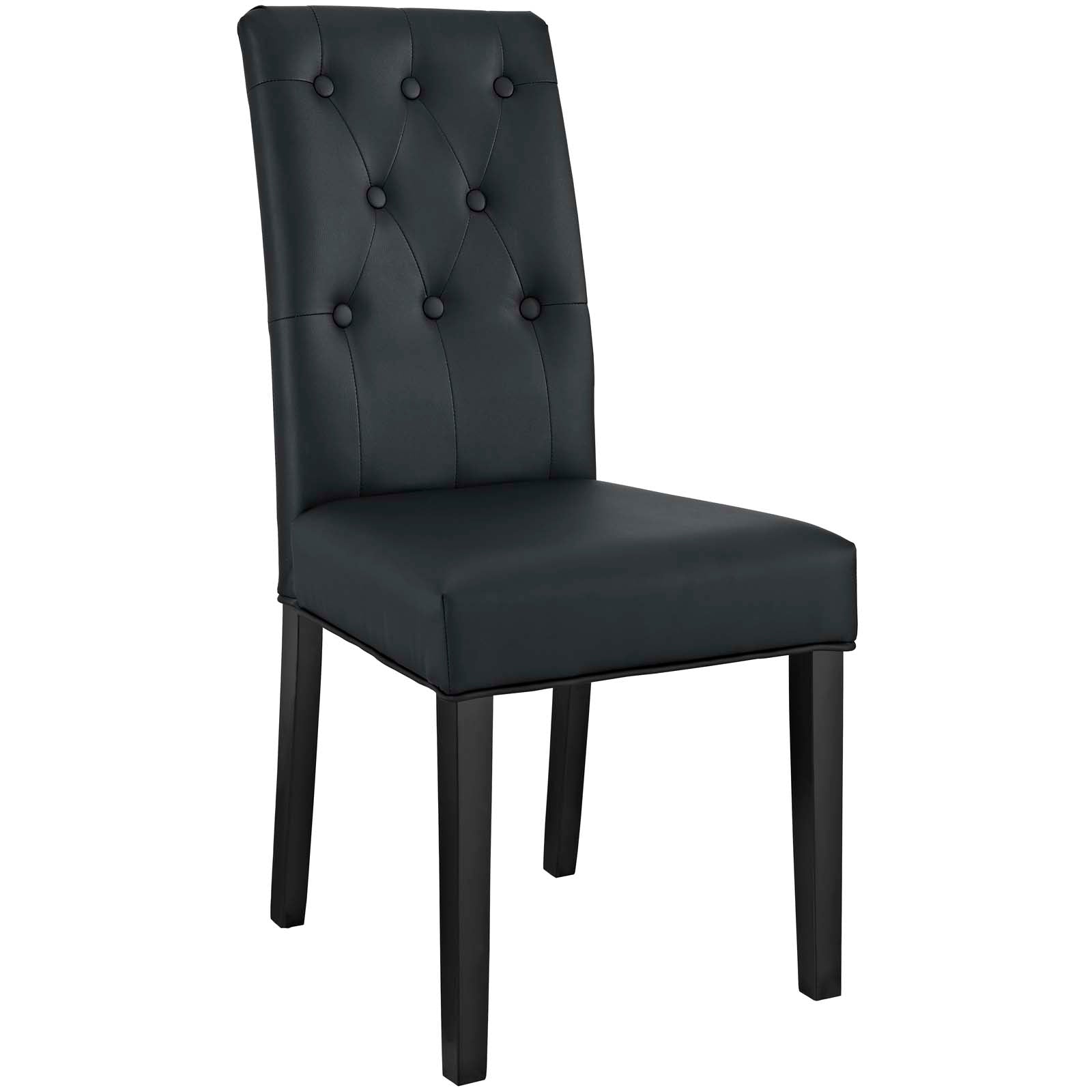 Modway Dining Chairs - Confer Dining Side Chair Vinyl Set of 4 Black