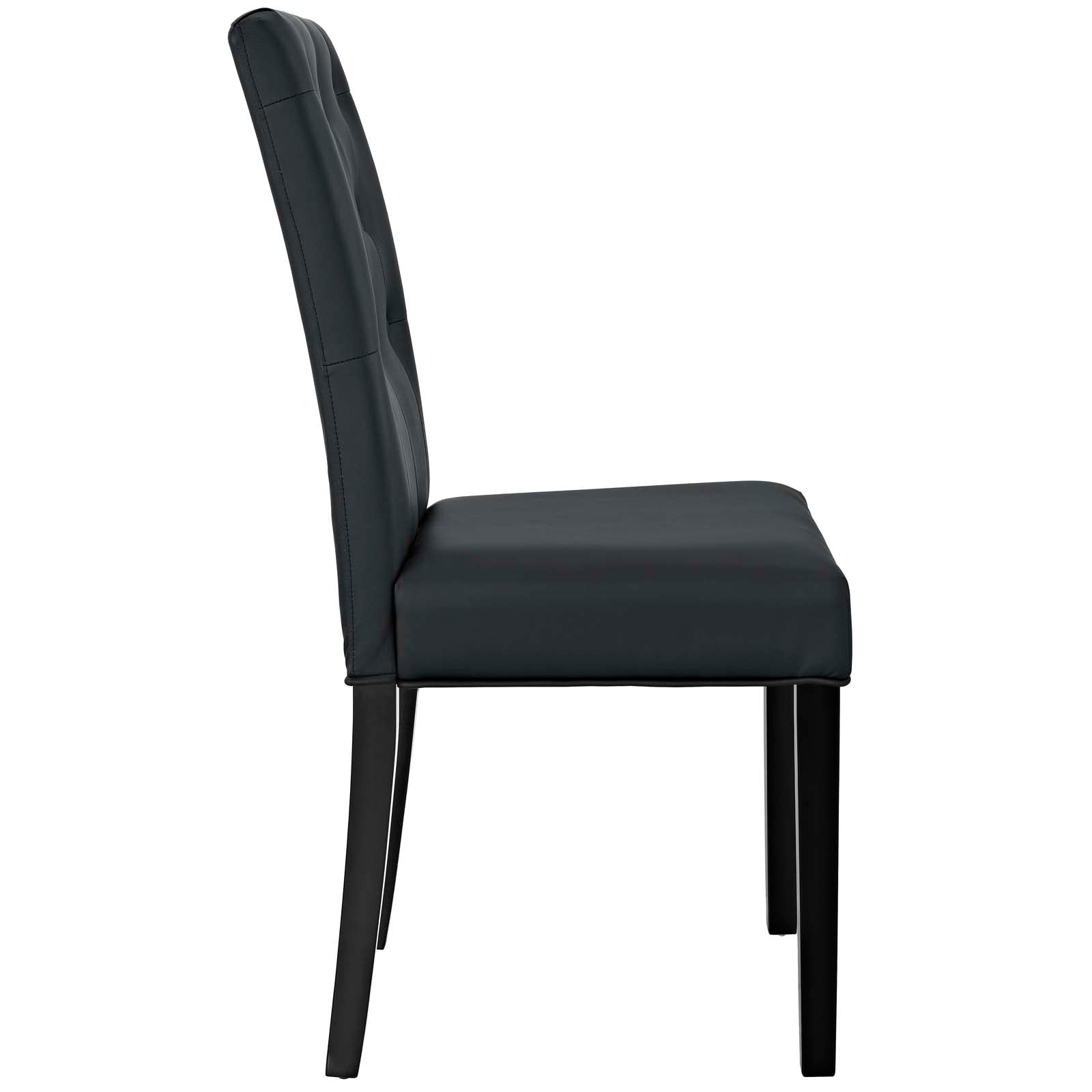 Modway Dining Chairs - Confer Dining Side Chair Vinyl Set of 4 Black