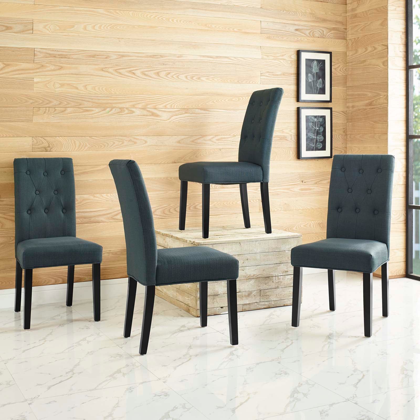 Modway Dining Chairs - Confer Dining Side Chair Fabric ( Set of 4 ) Gray