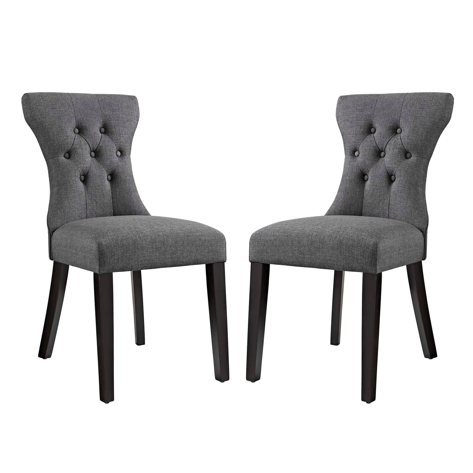 Silhouette Dining Side Chairs Upholstered Fabric  Gray (Set of 2)