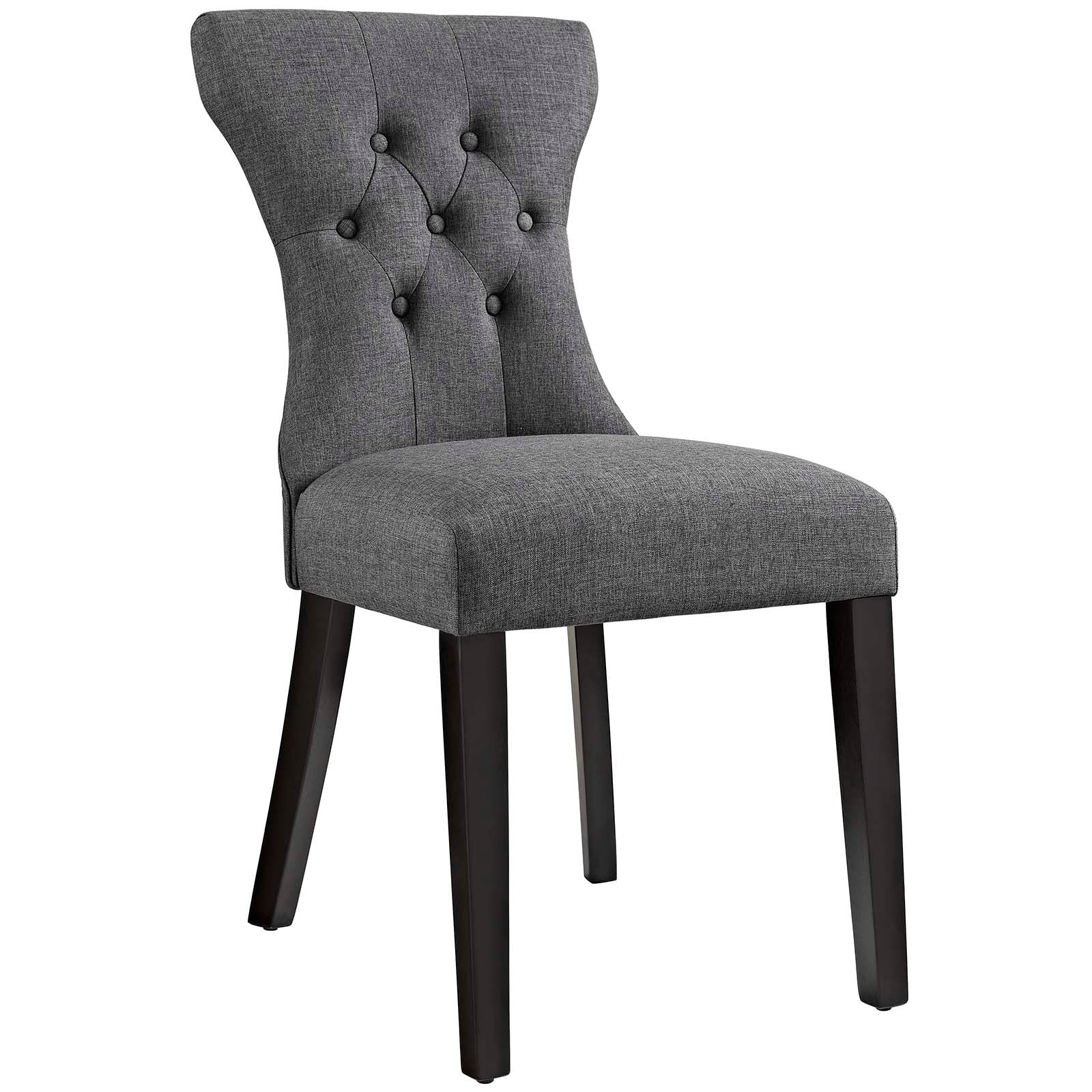 Silhouette Dining Side Chairs Upholstered Fabric  Gray (Set of 4)