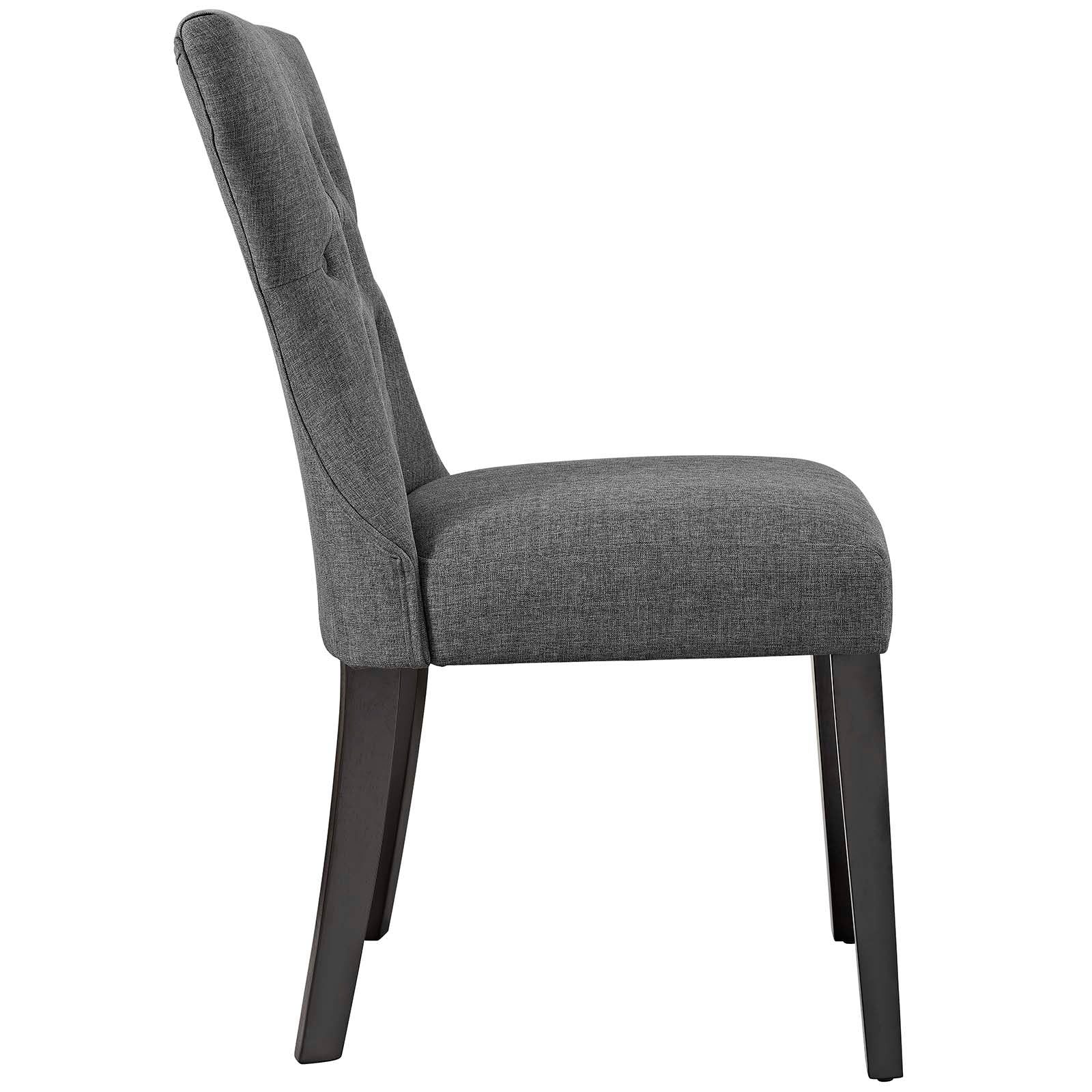 Silhouette Dining Side Chairs Upholstered Fabric  Gray (Set of 4)