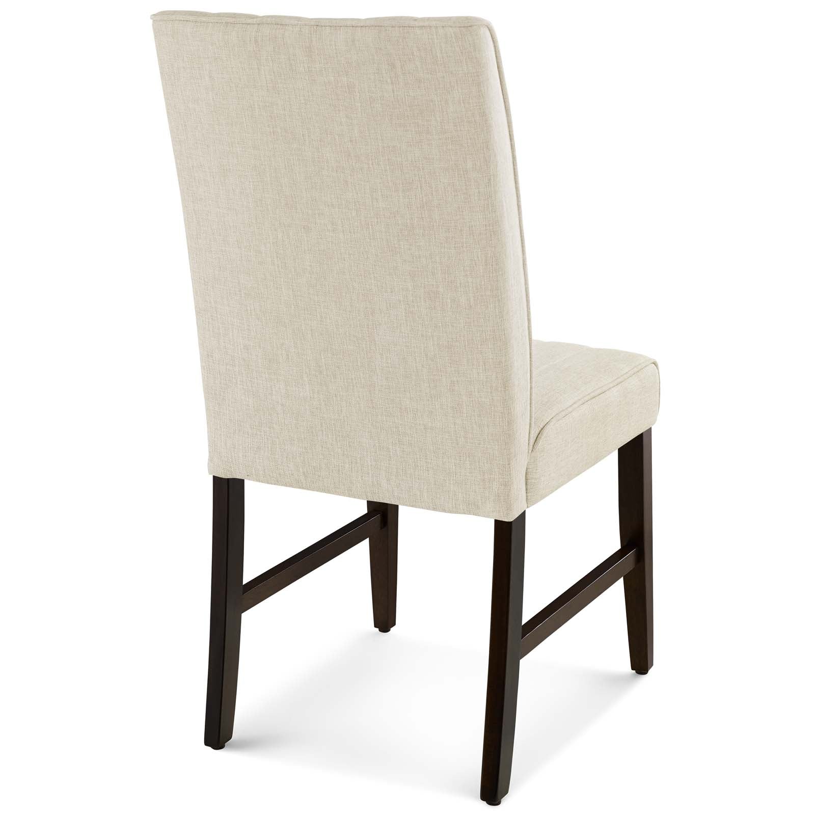 Modway Dining Chairs - Motivate Channel Tufted Upholstered Fabric Dining Chair Set of 2 Beige