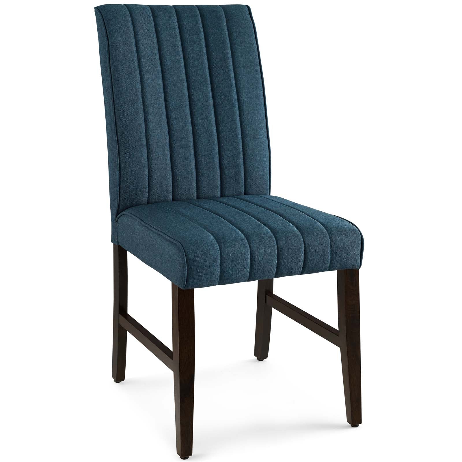 Modway Dining Chairs - Motivate Channel Tufted Upholstered Fabric Dining Chair Set of 2 Blue