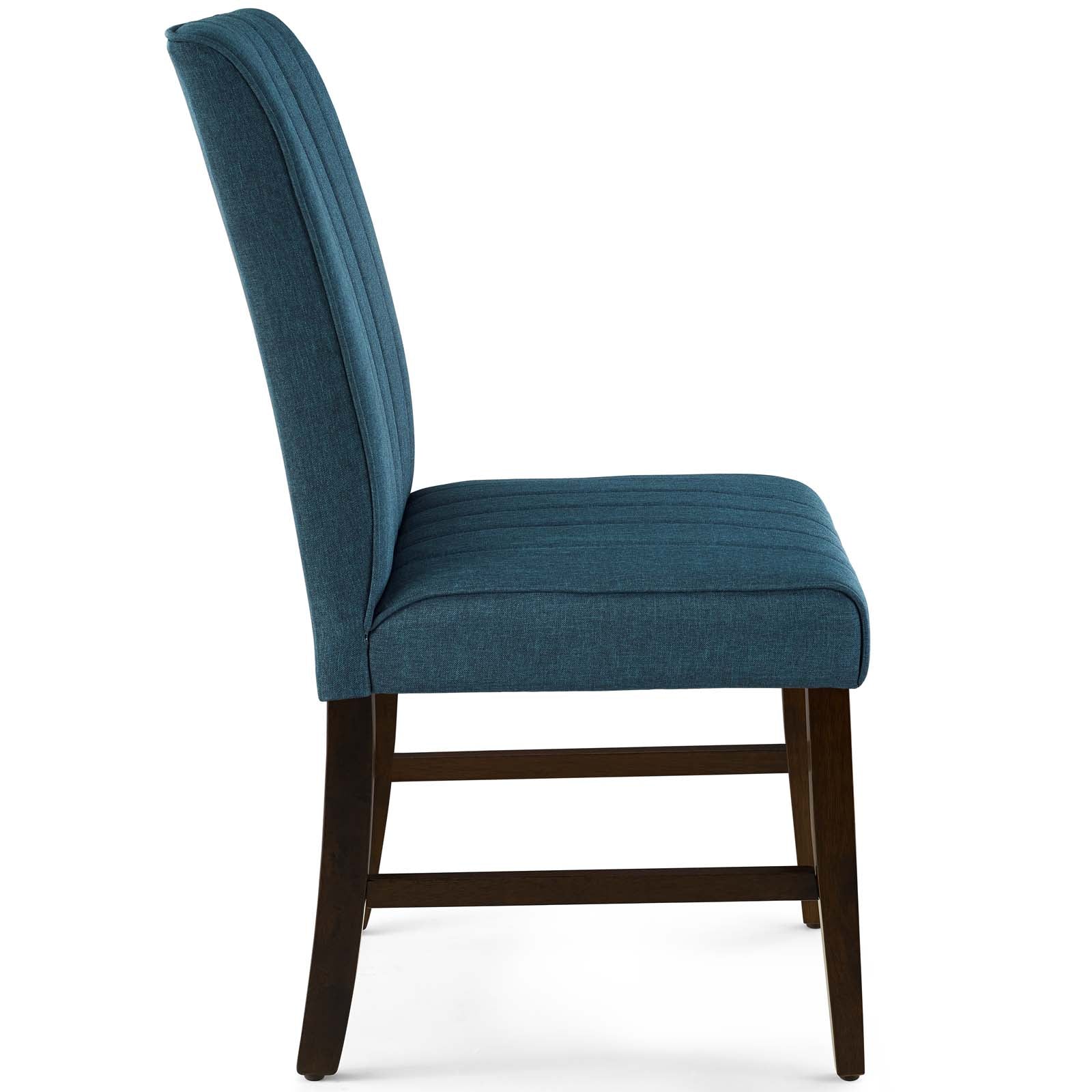 Modway Dining Chairs - Motivate Channel Tufted Upholstered Fabric Dining Chair Set of 2 Blue