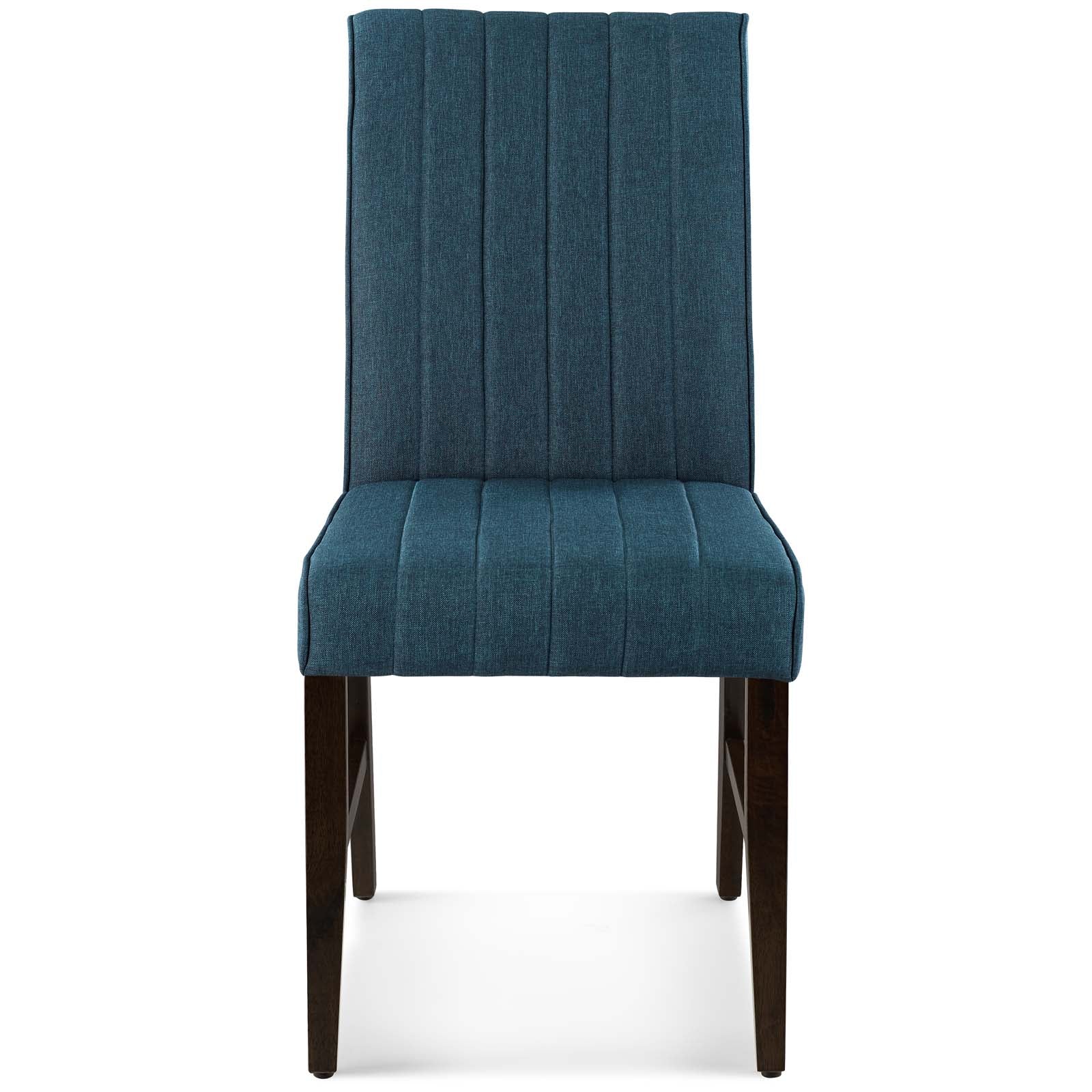 Modway Dining Chairs - Motivate Channel Tufted Upholstered Fabric Dining Chair Set of 2 Blue