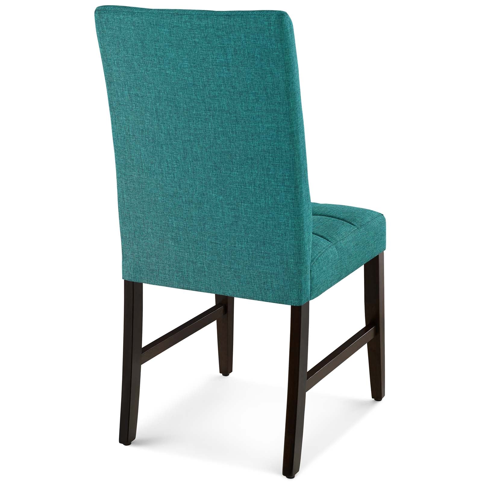 Modway Dining Chairs - Promulgate Biscuit Tufted Upholstered Fabric Dining Chair Set Of 2 Teal