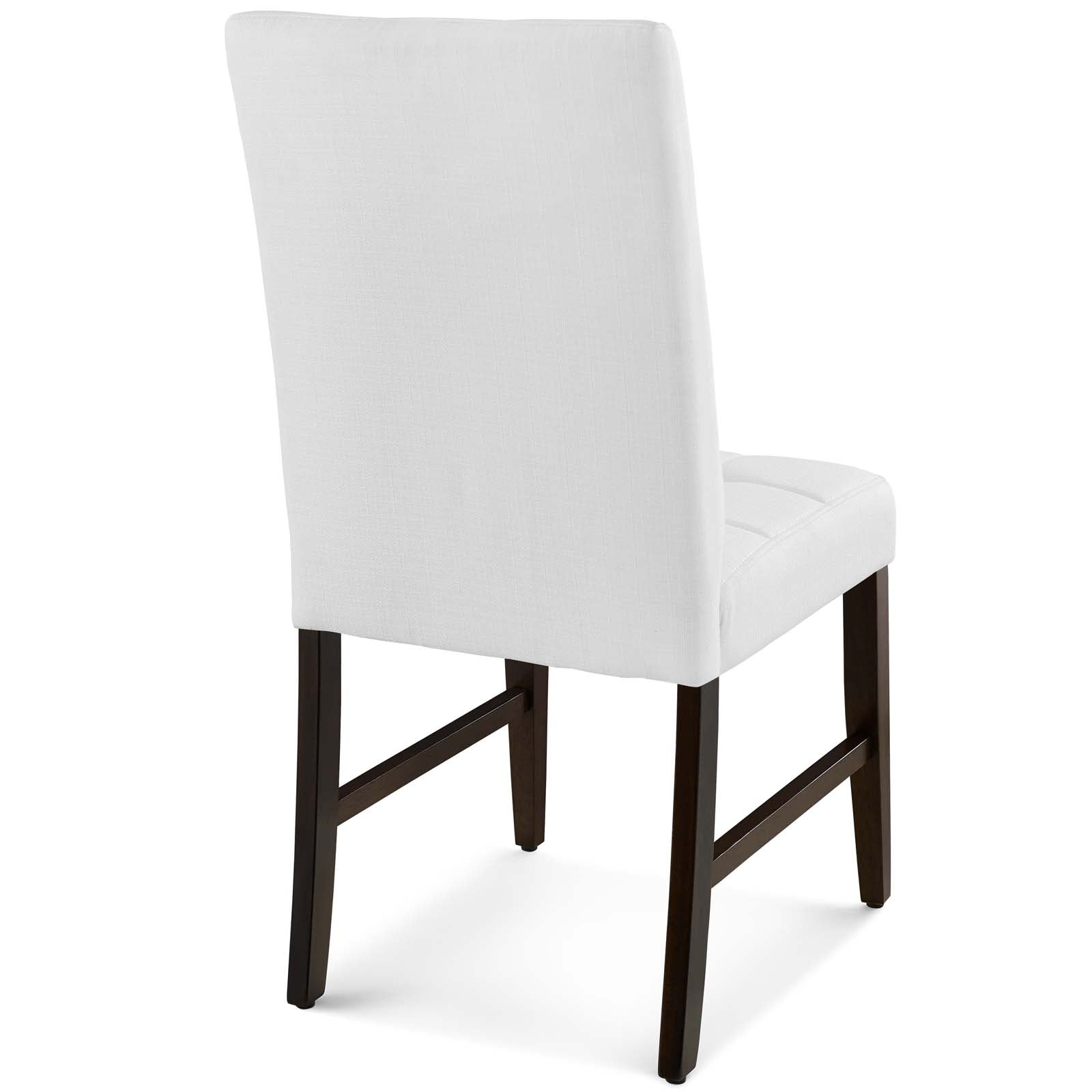Modway Dining Chairs - Promulgate Biscuit Tufted Upholstered Fabric Dining Chair Set of 2 White
