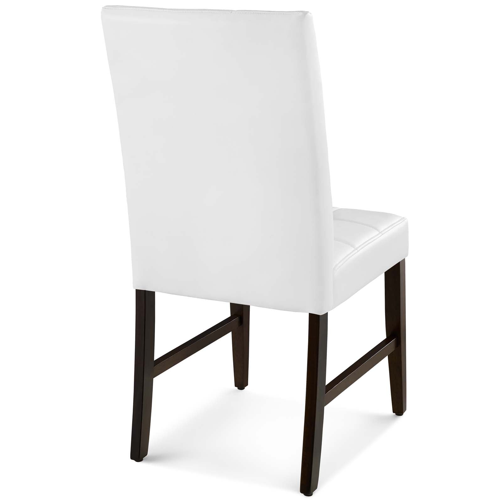 Modway Dining Chairs - Promulgate Biscuit Tufted Upholstered Faux Leather Dining Side Chair Set of 2 White